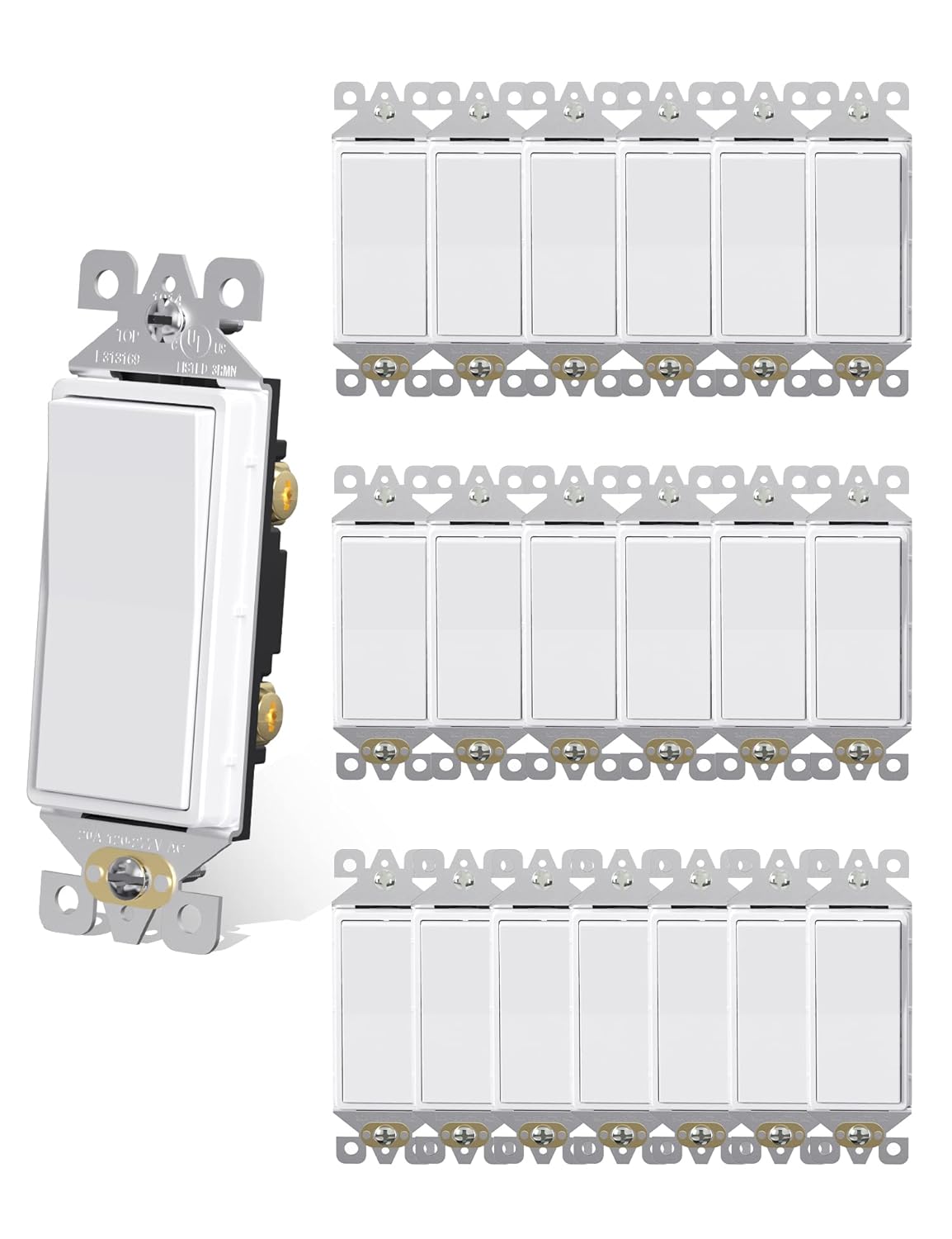 AIDA 20 Pack Glossy White Light Switches