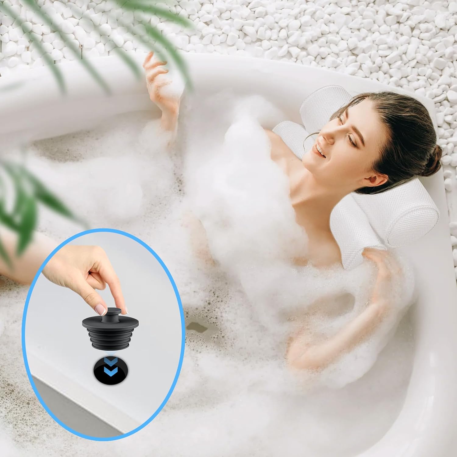 Aluvor 2Pcs Bathtub Sink Drain Stopper Set