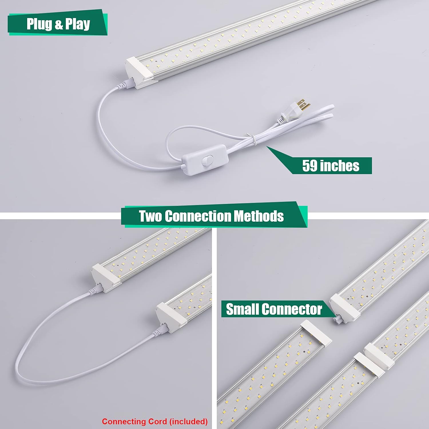 SZHLUX 6 Pack LED Shop Light 2FT 30W 4350LM Daylight White