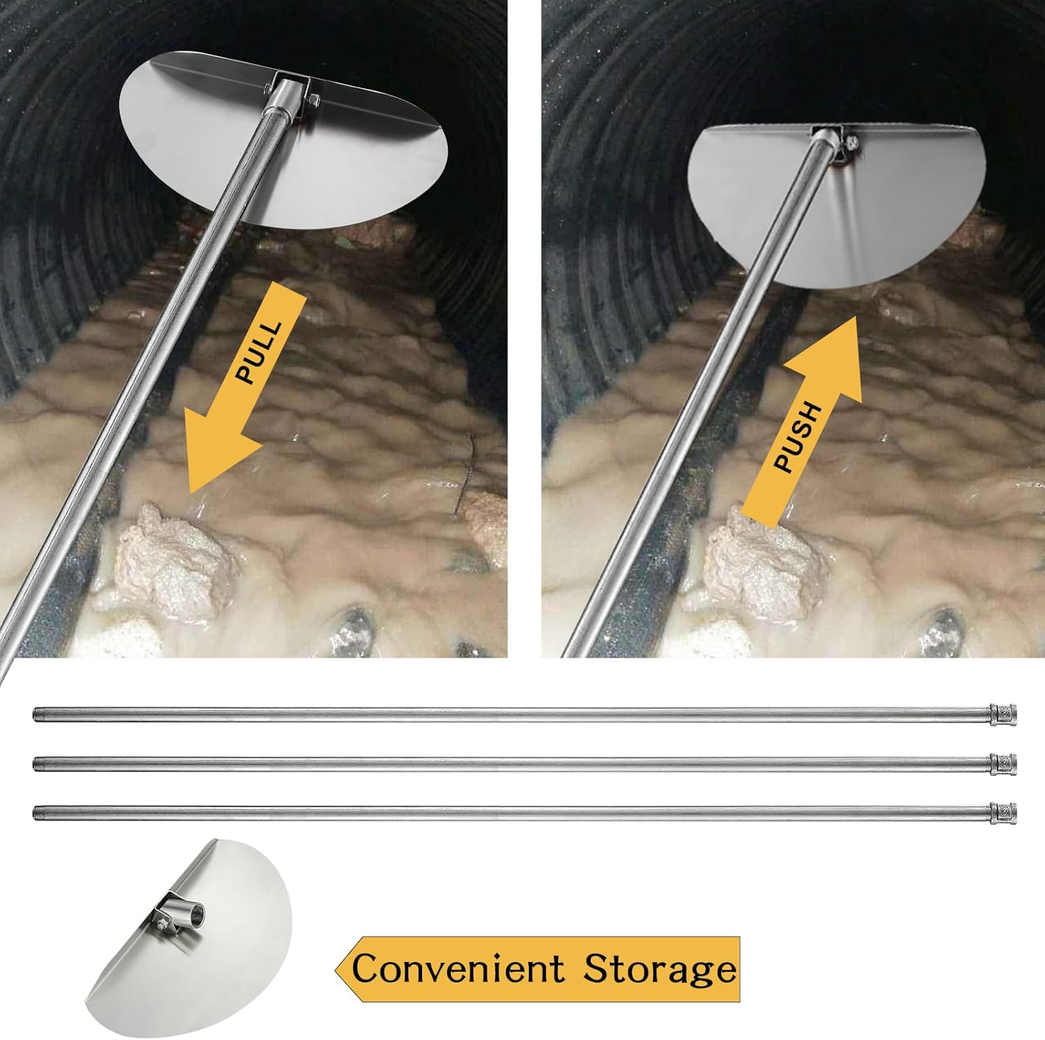 FEIMIRE 10 Culvert Cleaning Tool with 80 Angle and Duct Tape Fix