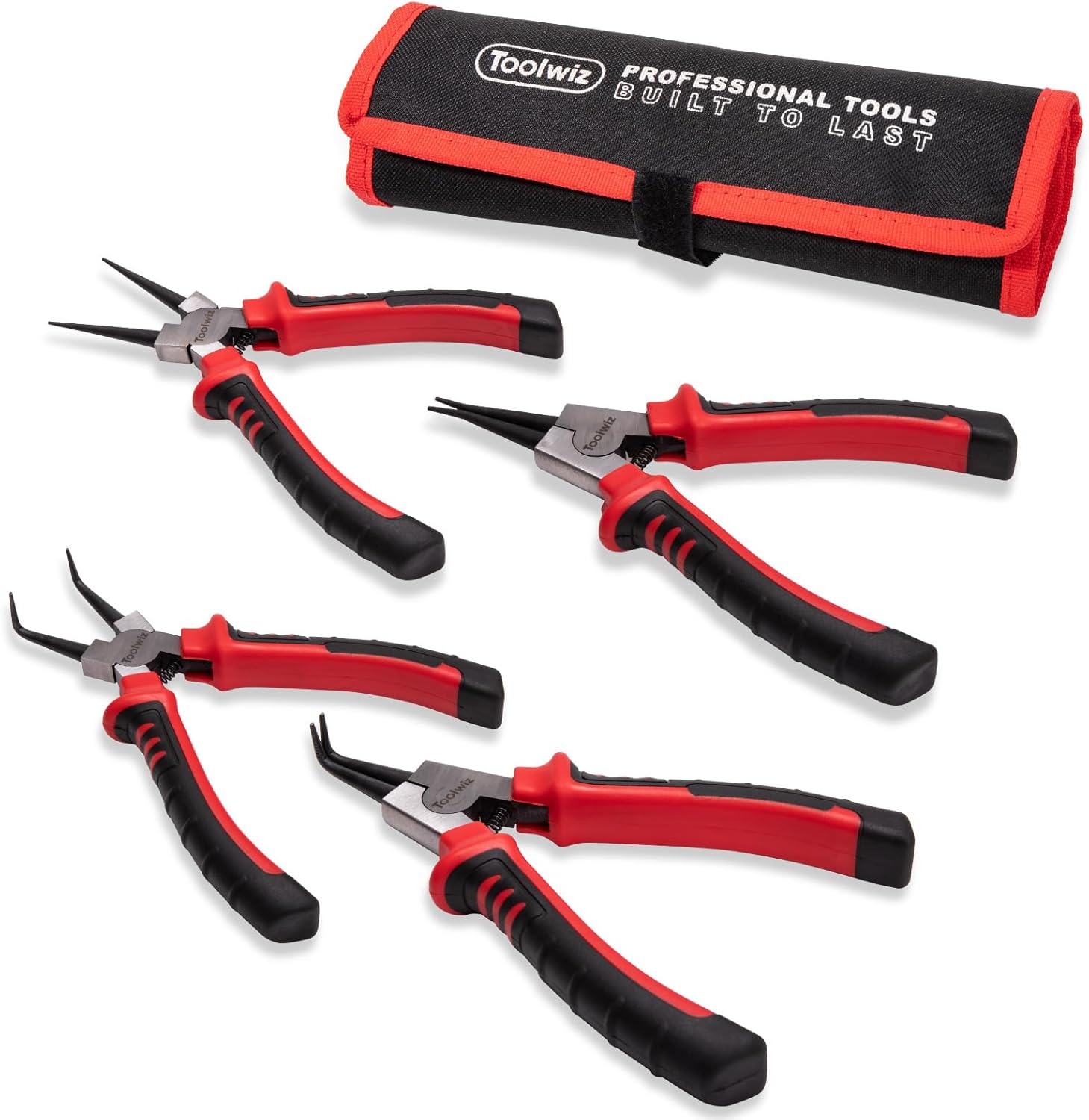 Toolwiz 4 Pcs Heavy Duty Snap Ring Pliers Set