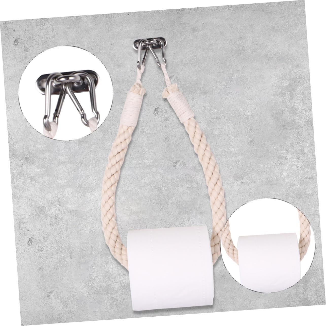 Nautical Rope Toilet Paper Holder with Bracket