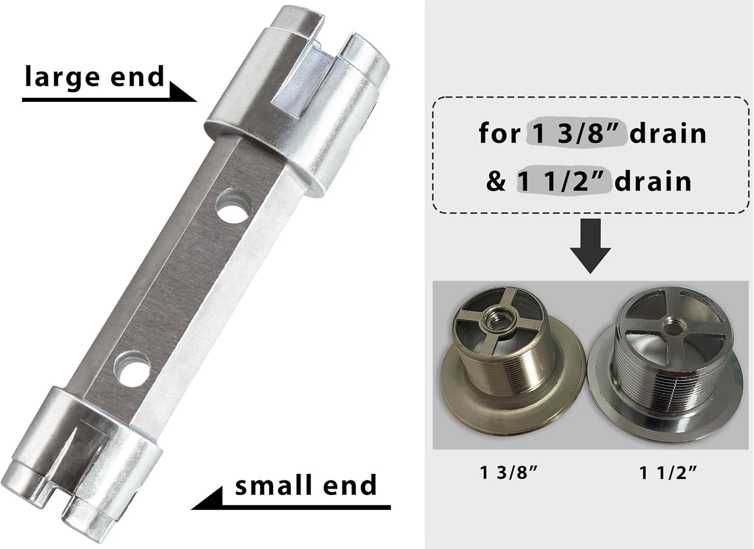 BearHut Dual Ended Tub Drain Wrench Tool