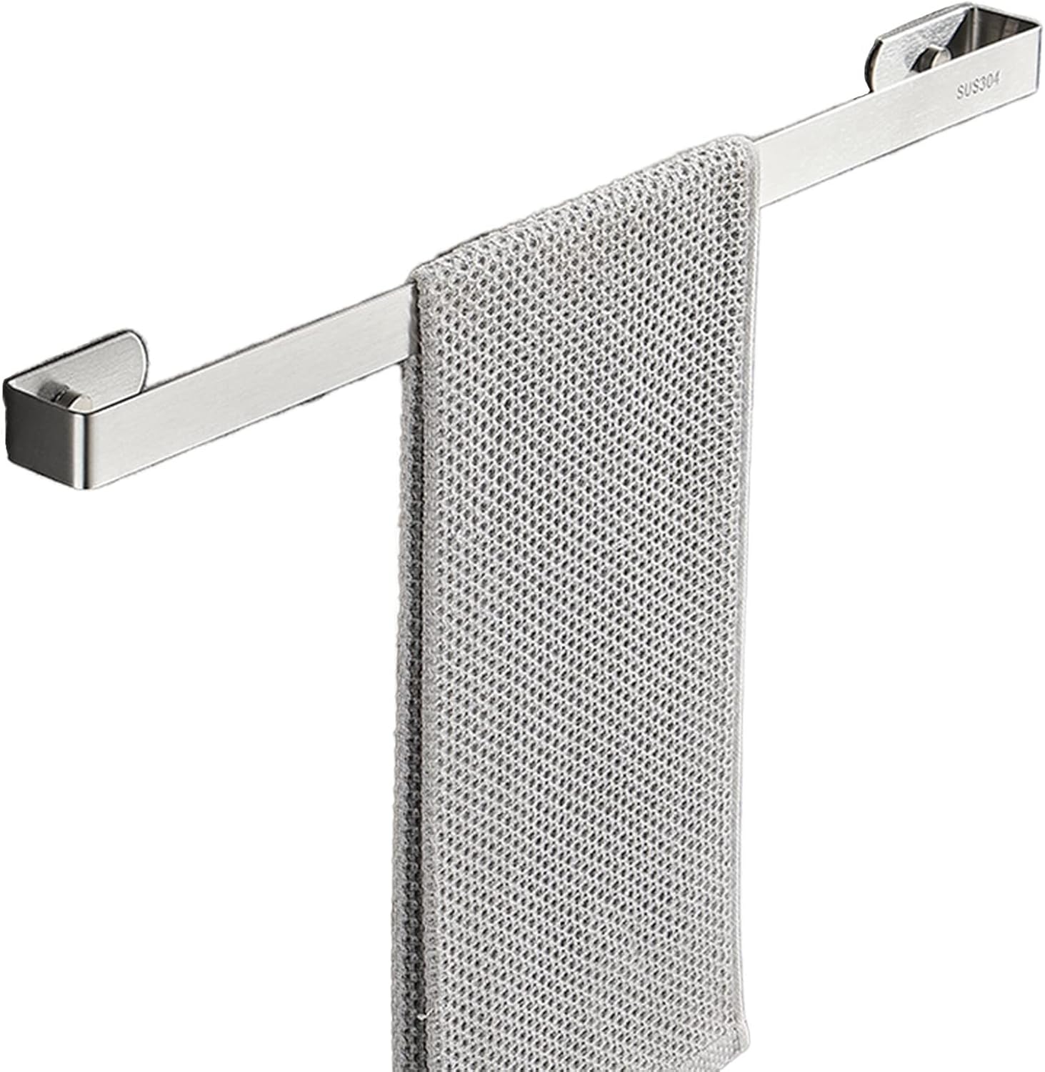 Stainless Steel Wall Mounted Towel Bar Rail - 30cm 118inch Silver