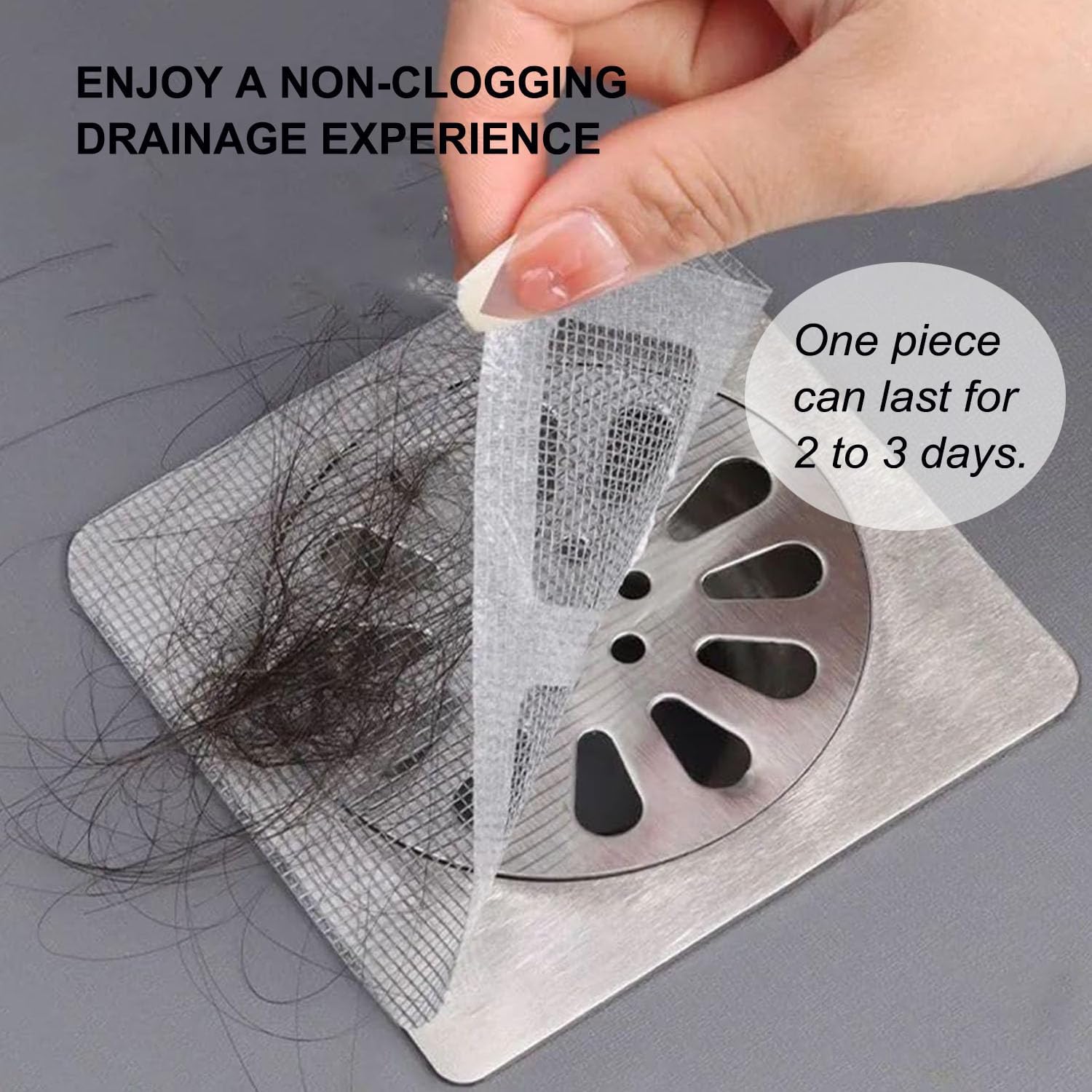 60PCS Hair Catcher Drain Sticker for Bathroom Kitchen