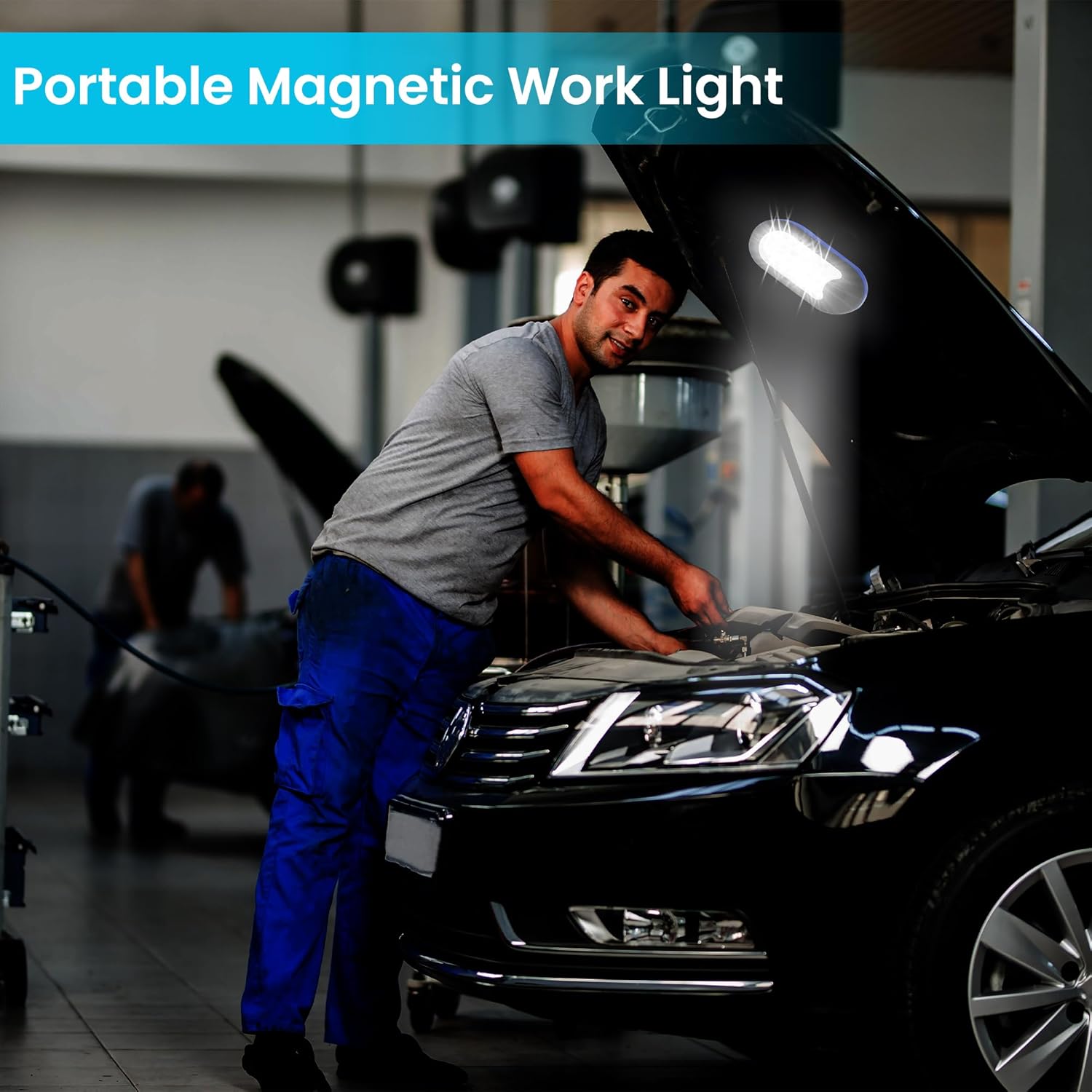 AlltroLite 3-Pack LED Work Light - Portable Magnetic with Rotatable Hook