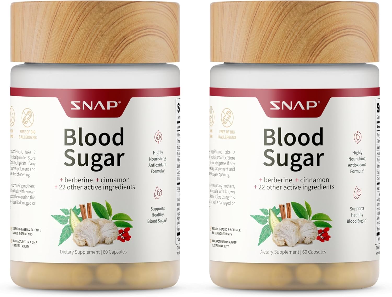 Snap Supplements Blood Sugar Blend 60 Capsules 2 Pack 1