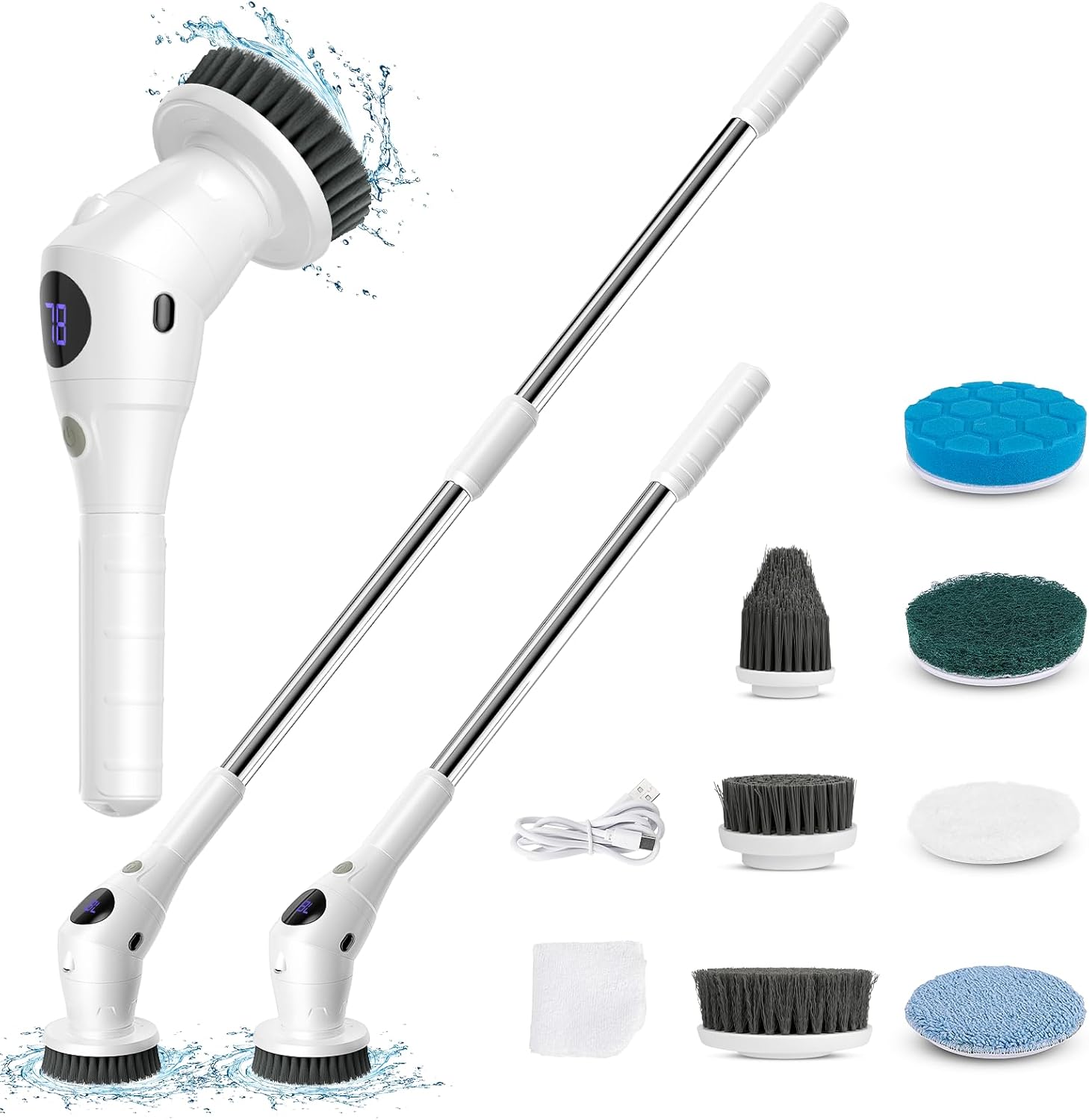 Untovei Cordless Electric Spin Scrubber with 7 Heads