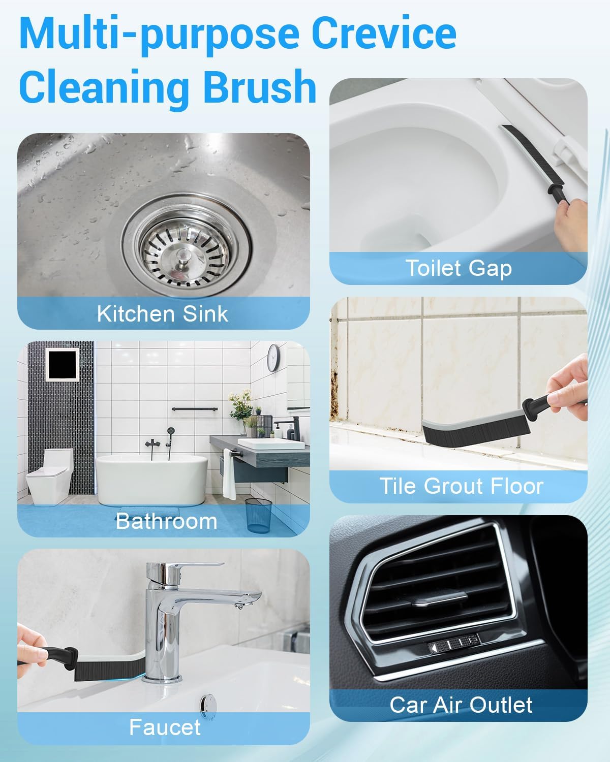 WINONLY Hard Bristle Crevice Cleaning Brush Set