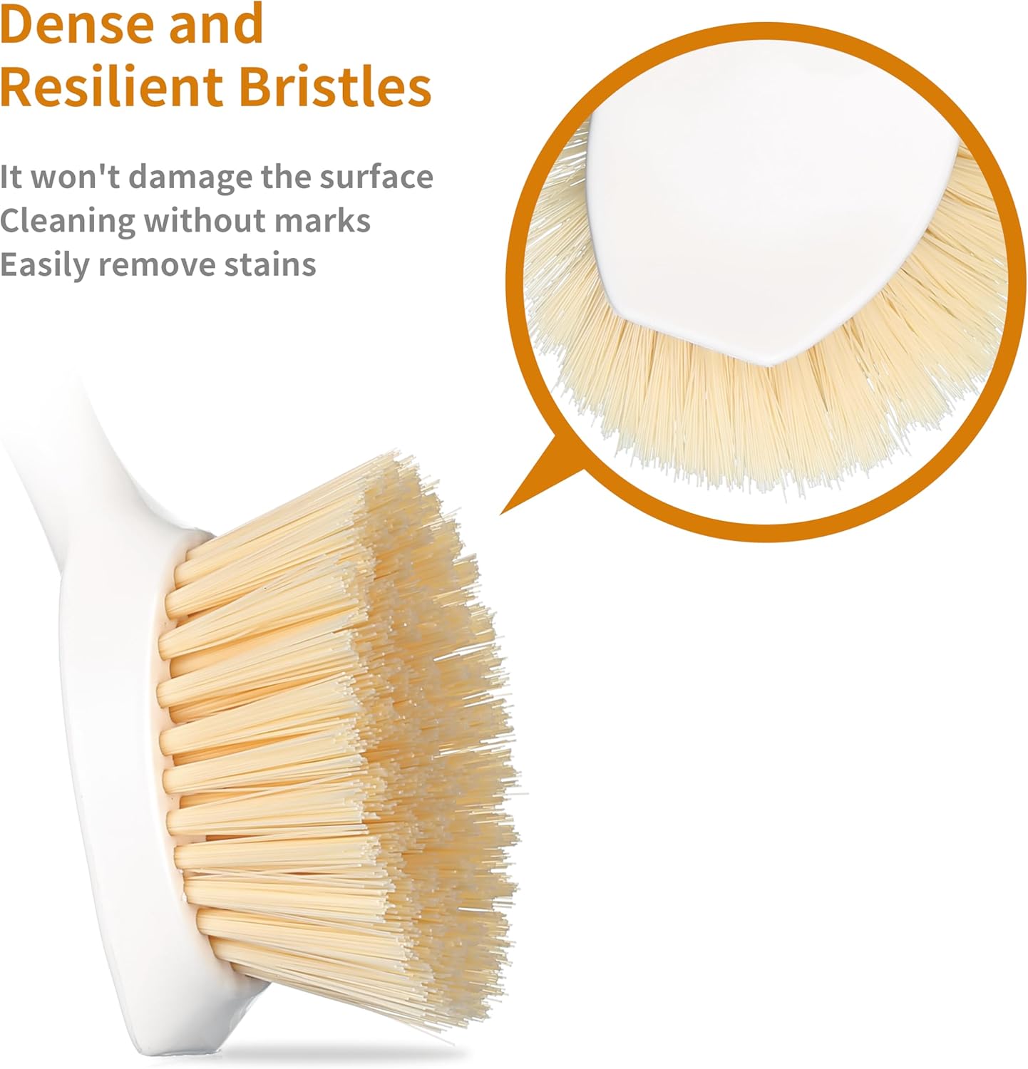 2 Pack Bamboo Handle Dish Brush with Scraper