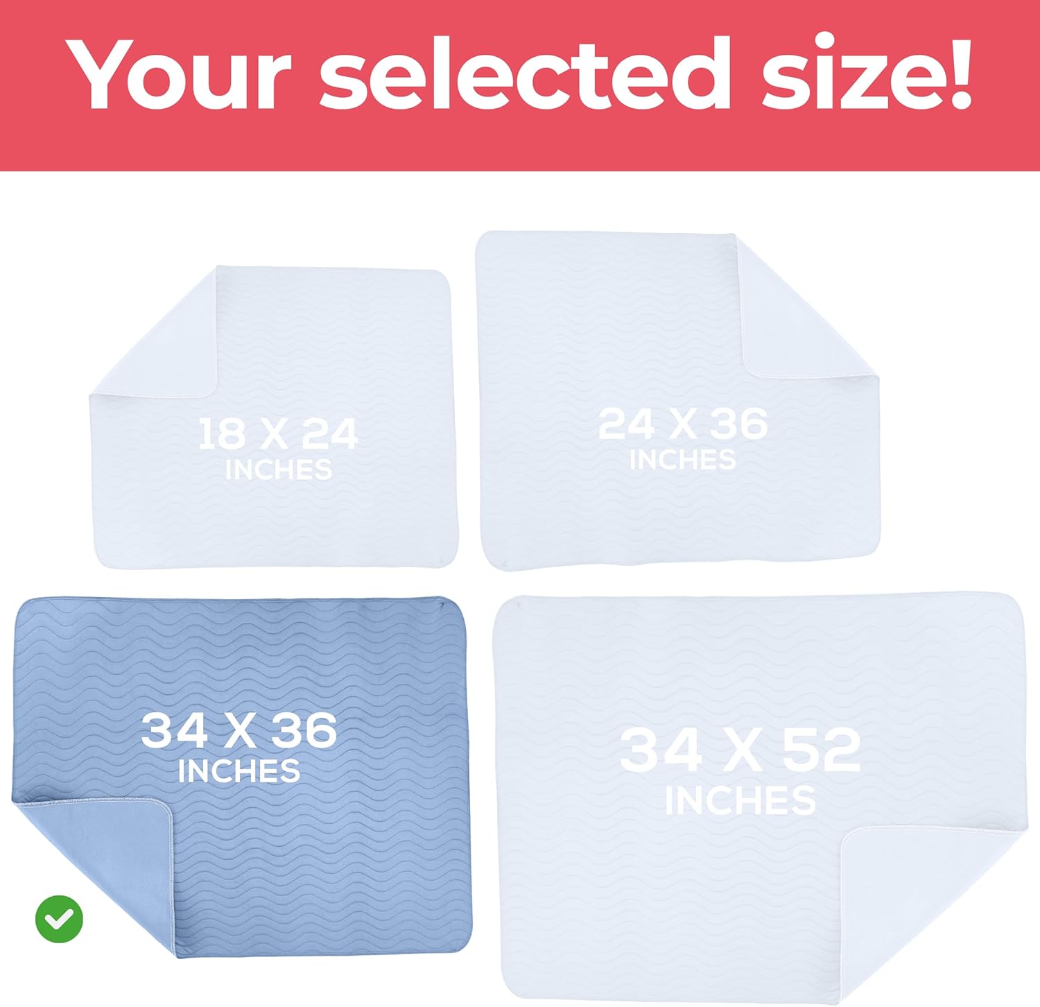 Utopia Bedding Washable Underpads 34 x 36 Pack of 4