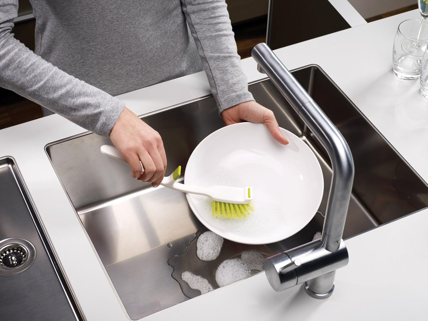 Joseph Joseph Edge Dish Brush with Green Sink Rest