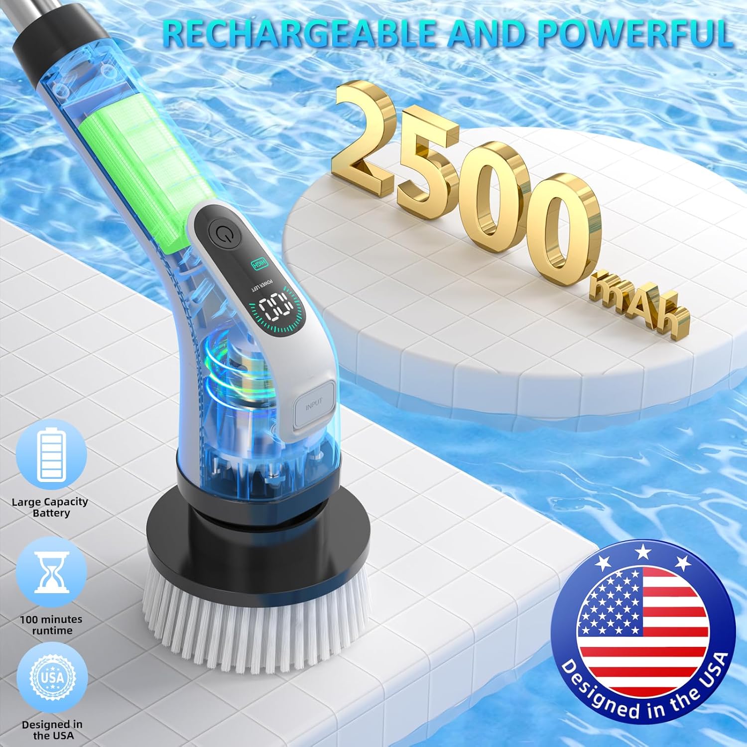 Yesayce Electric Spin Scrubber with 7 Brush Heads and 3 Crevice Brushes