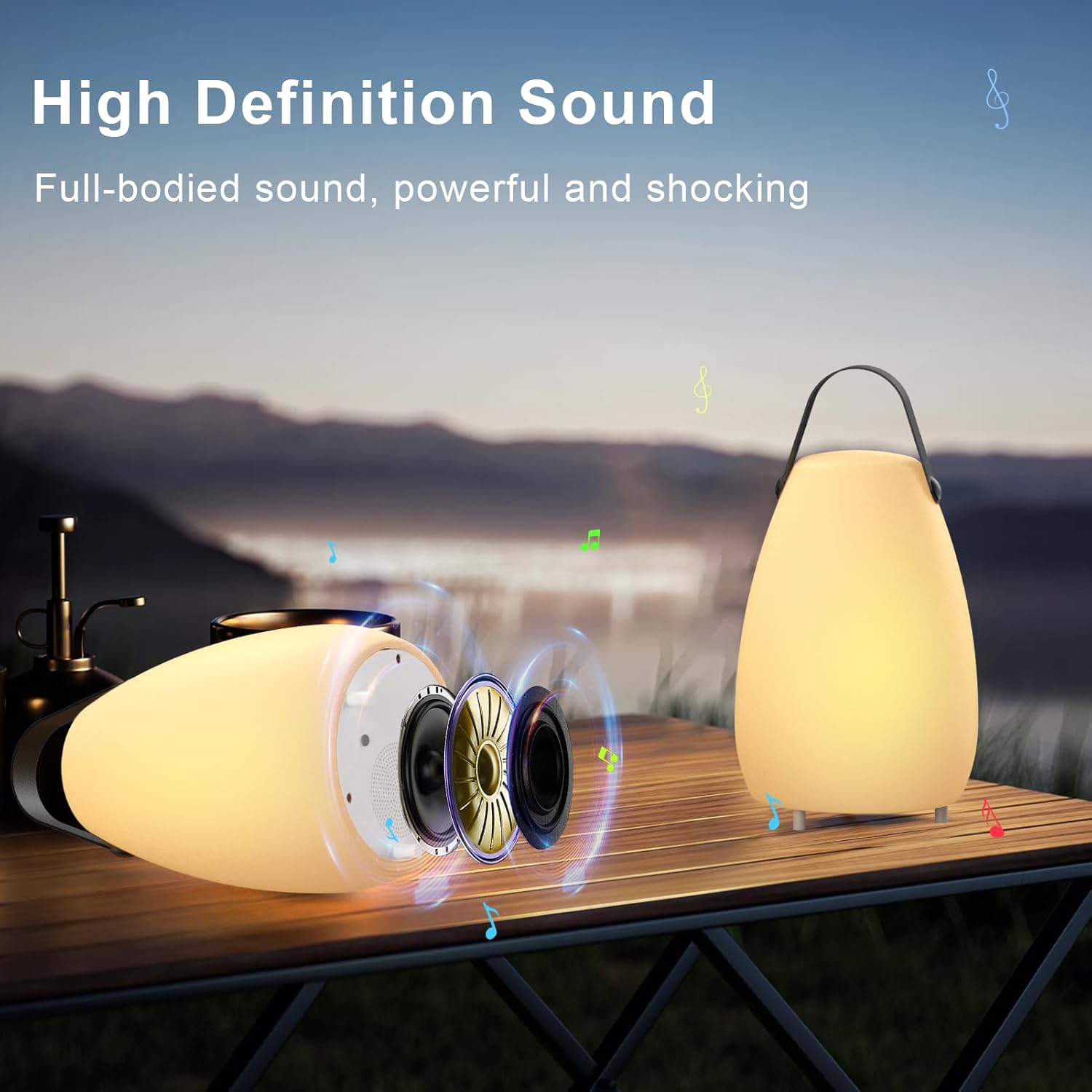 uuffoo Bluetooth Speaker Table Lamp with RGB Lights 2 Pack