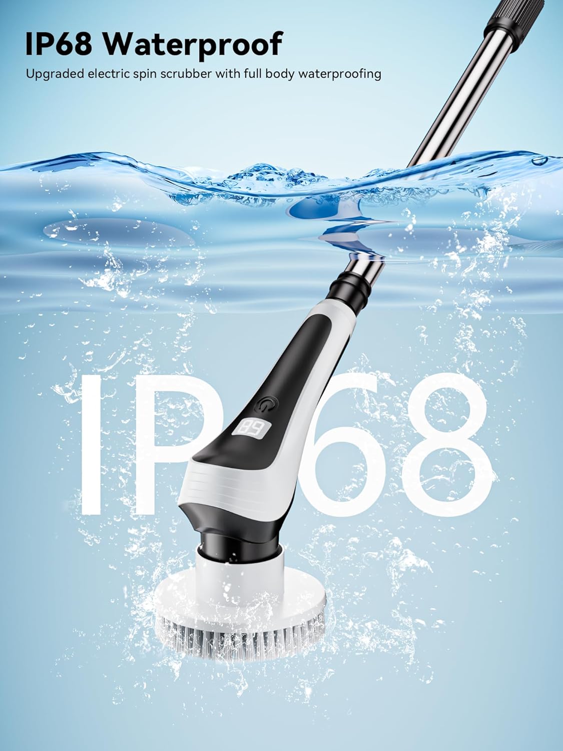 Cordless Electric Spin Scrubber with 8 Replaceable Heads