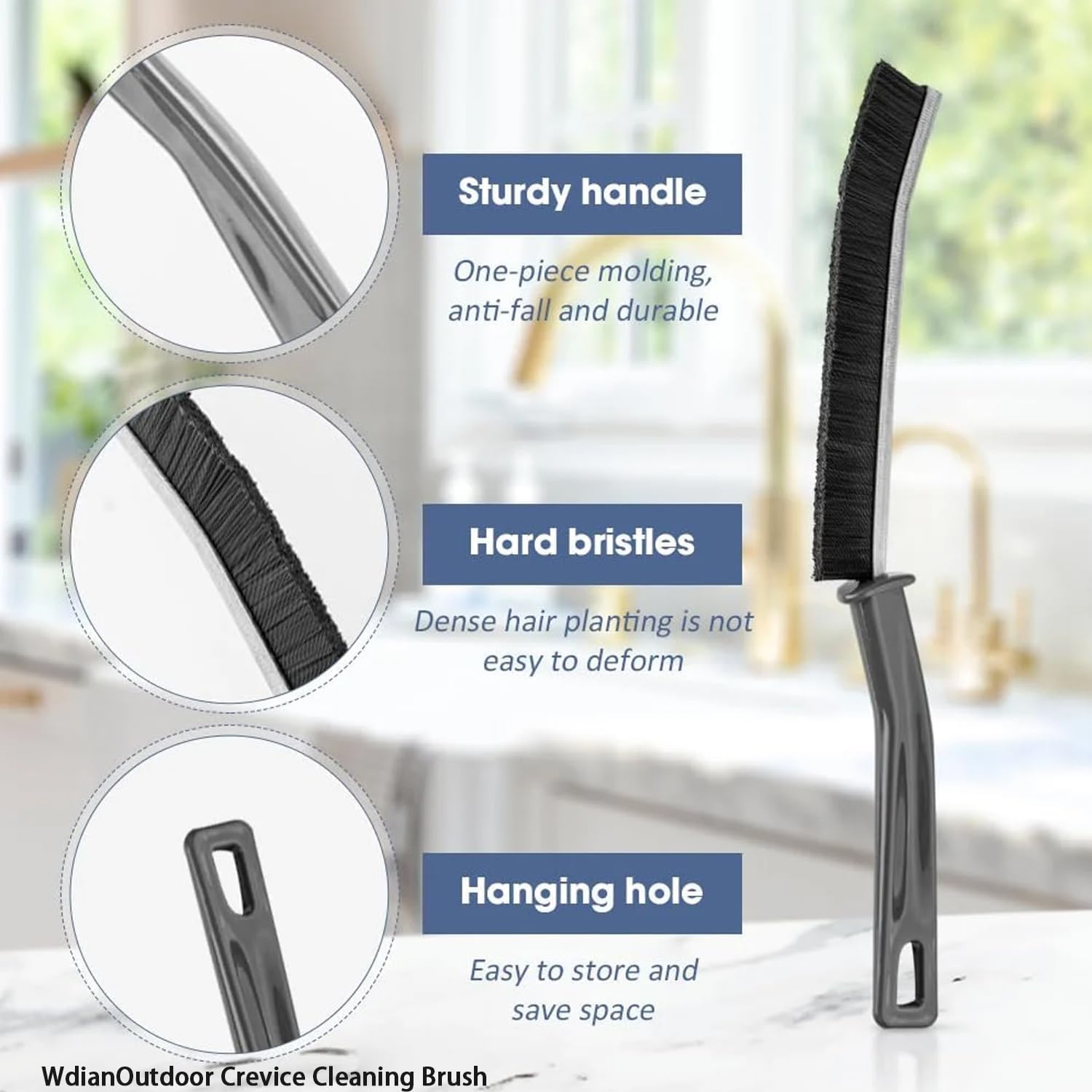 Wdianoutdoor Crevice Cleaning Brush Set 3 Pcs Slim Gap Tool