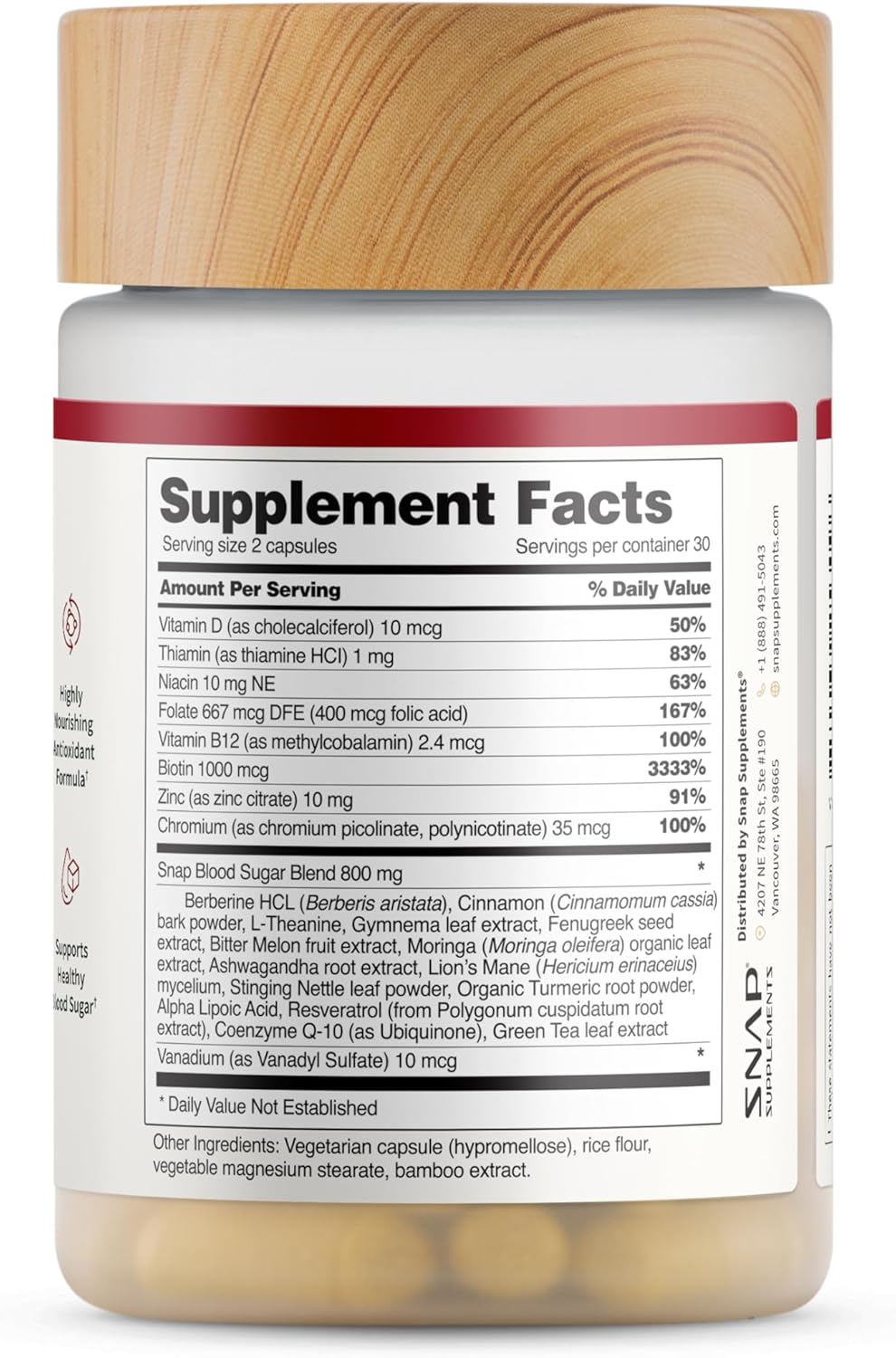 Snap Supplements Blood Sugar Blend 60 Capsules 2 Pack 1