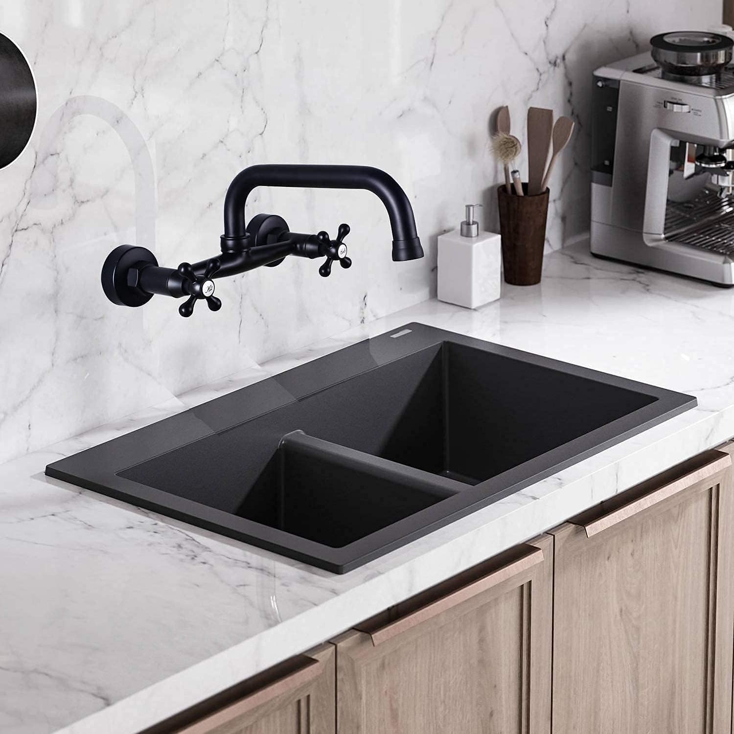 Gotonovo Touch On Kitchen Sink Faucet 2 Cross Handle Victorian Design