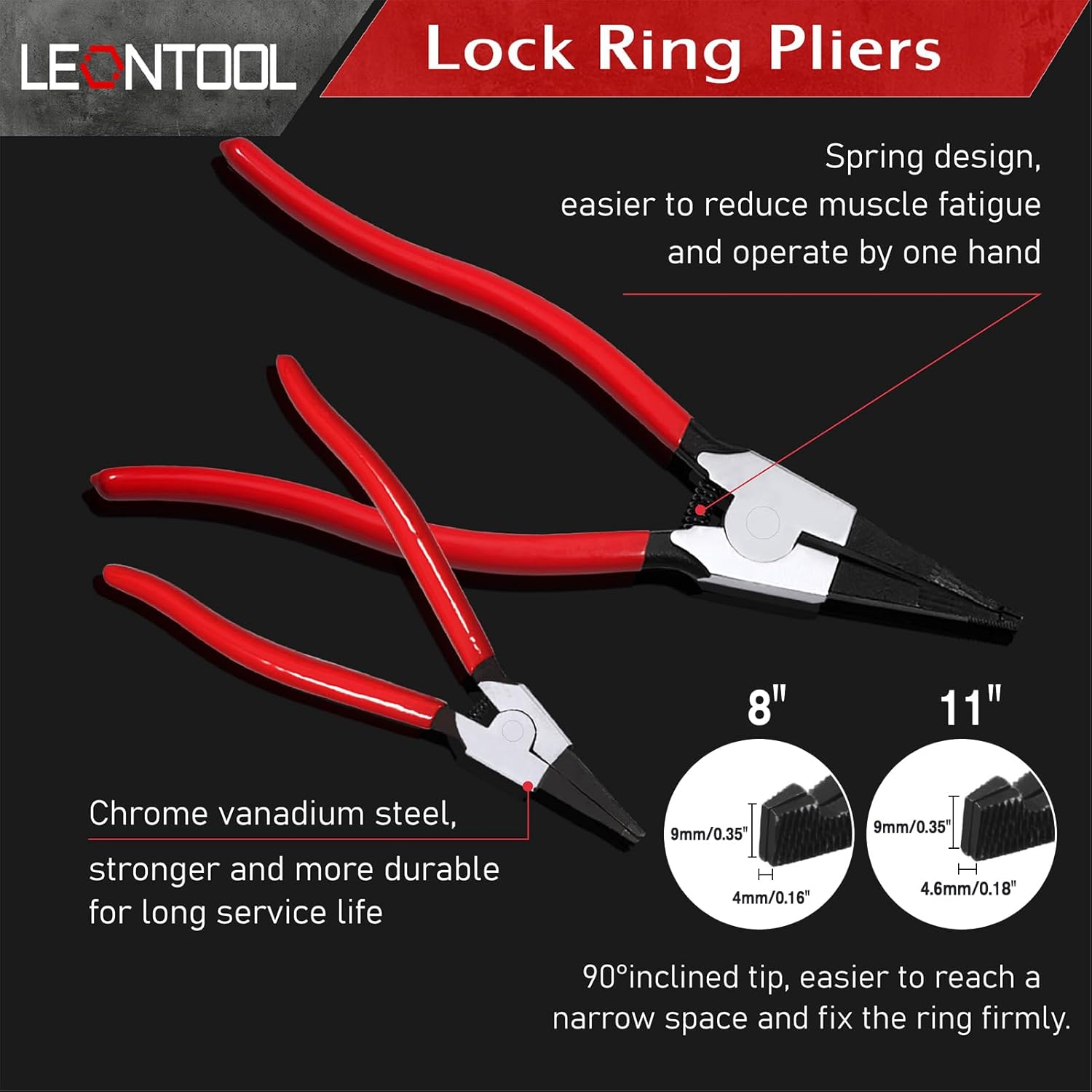 Heavy Duty Lock Ring Pliers Set for Automotive Repairs