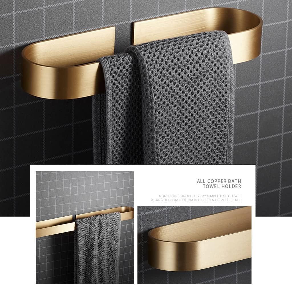 ANNBKA Brass Towel Bar Set with Cap Hook and Slippers Towel Holder