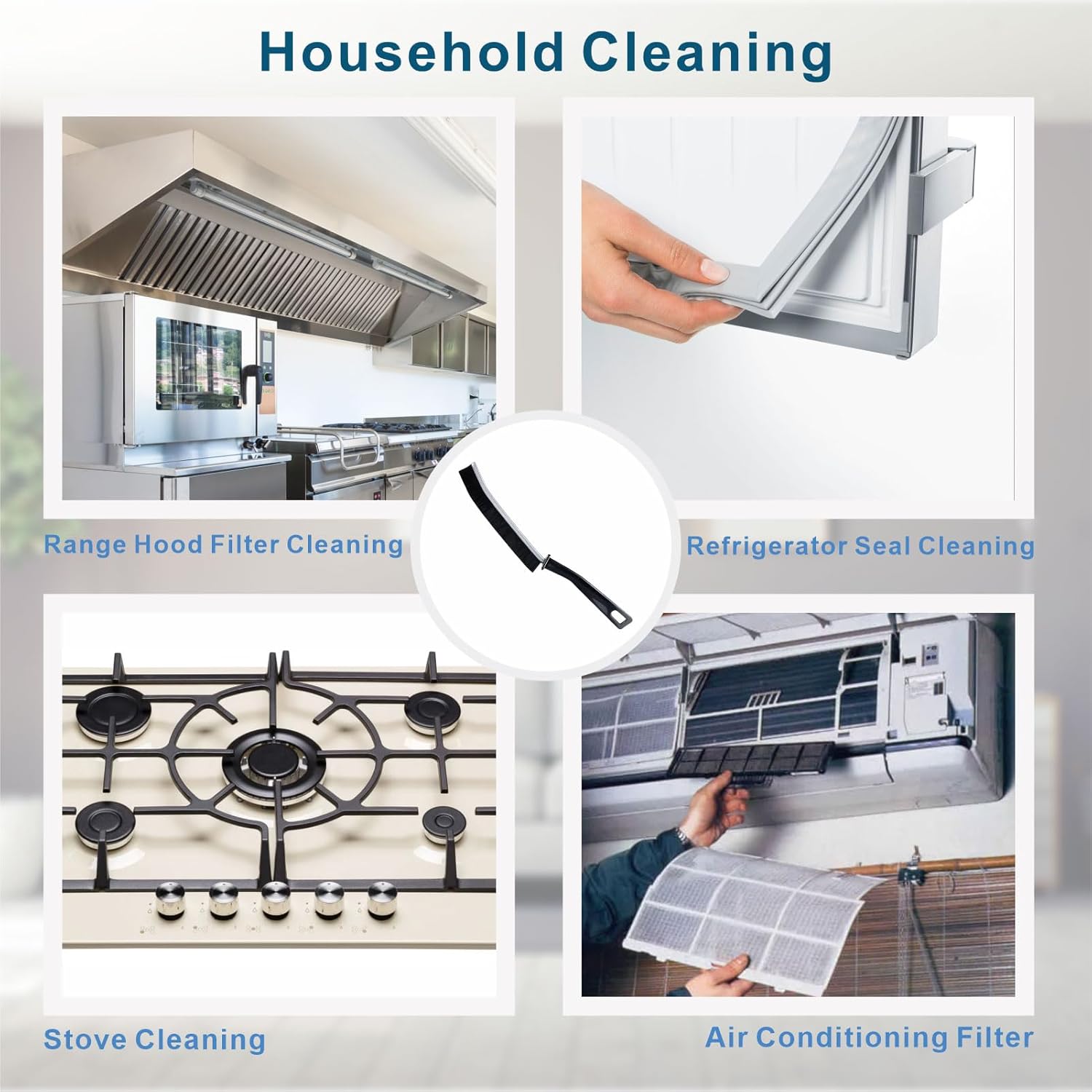 2pcs Hard Bristled Crevice Cleaning Brush for Kitchen Bathroom and Automotive Use