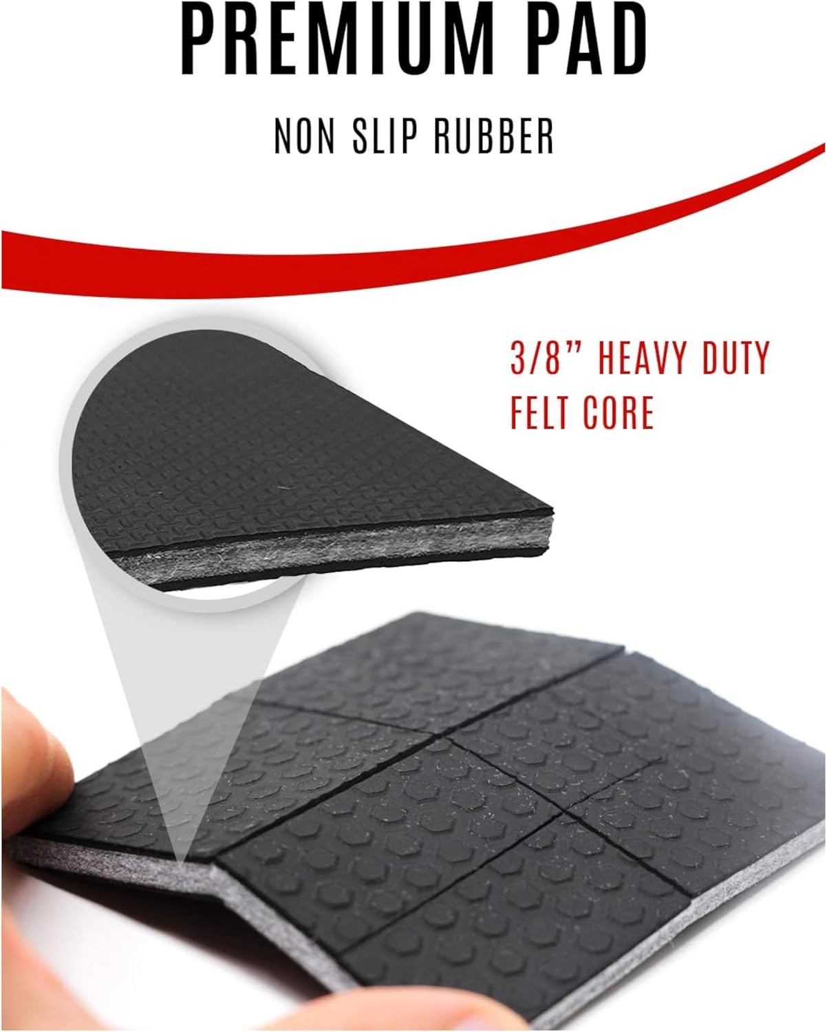 SlipToGrip Non-Slip Furniture Pads 4x4 Multi-Pack 8 Pads