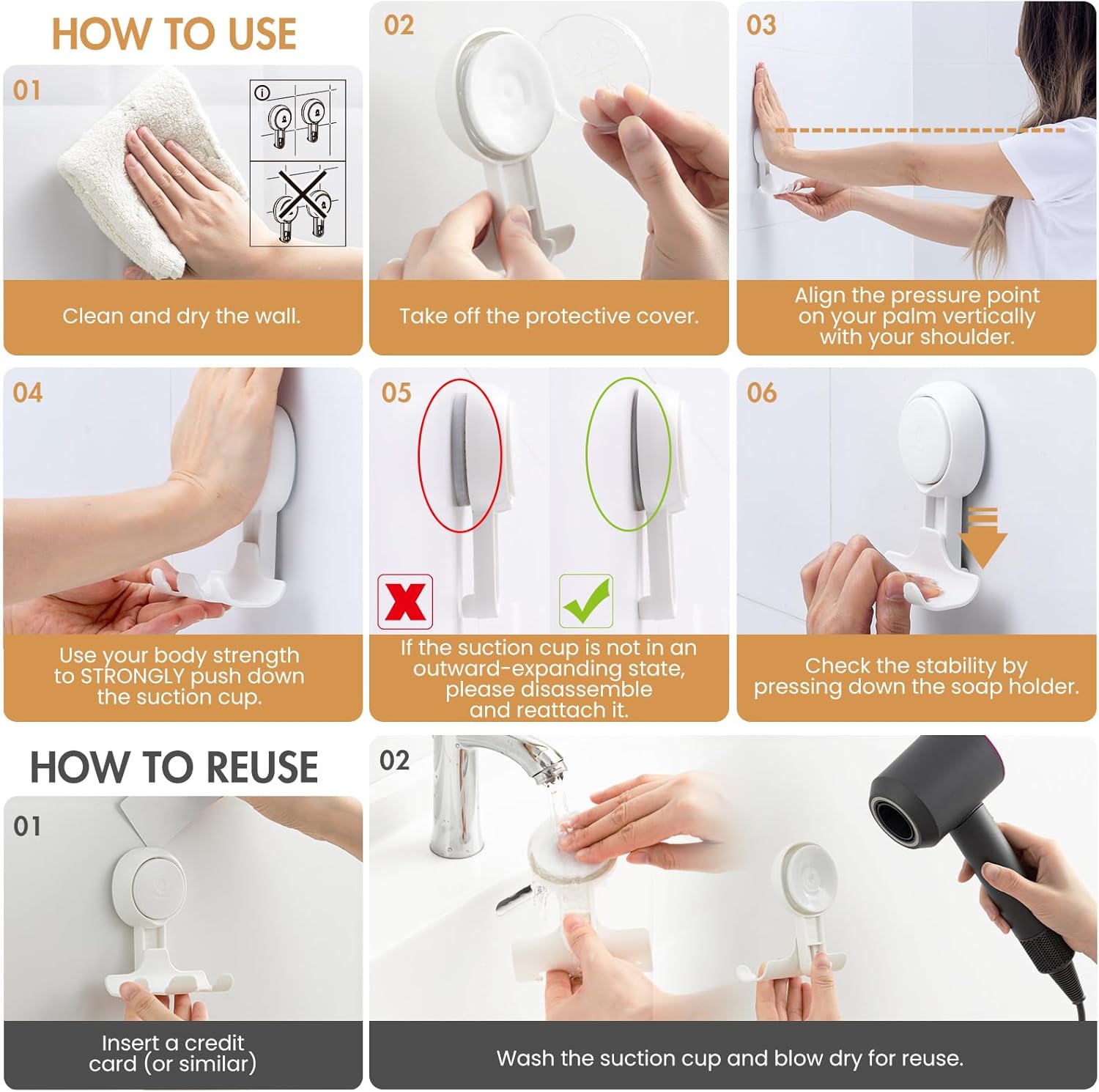 LEVERLOC 2 Pack Razor Holder for Shower Damage-Free Wall Hooks