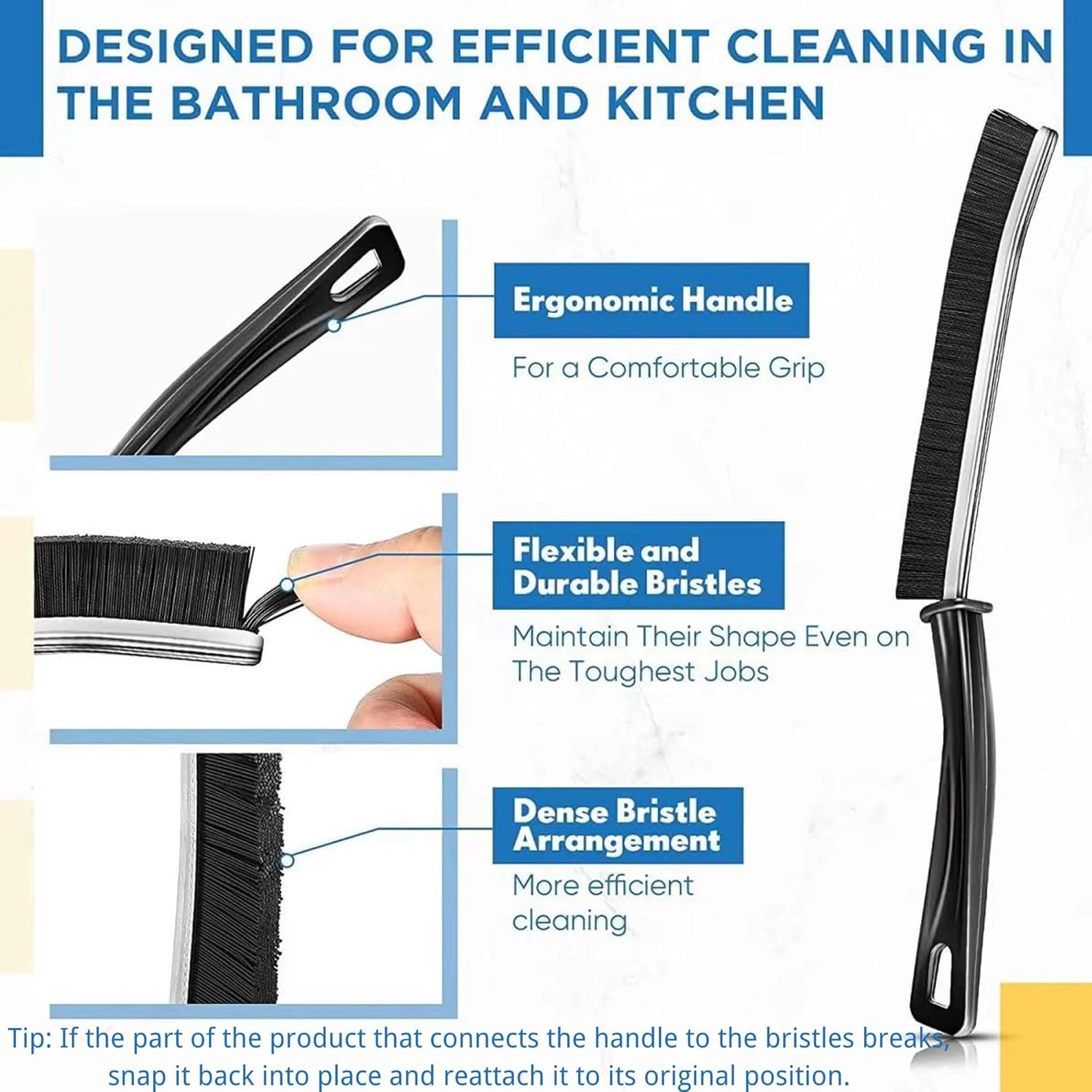 Hiyniaz 3Pcs Crevice Cleaning Brush Tool Set