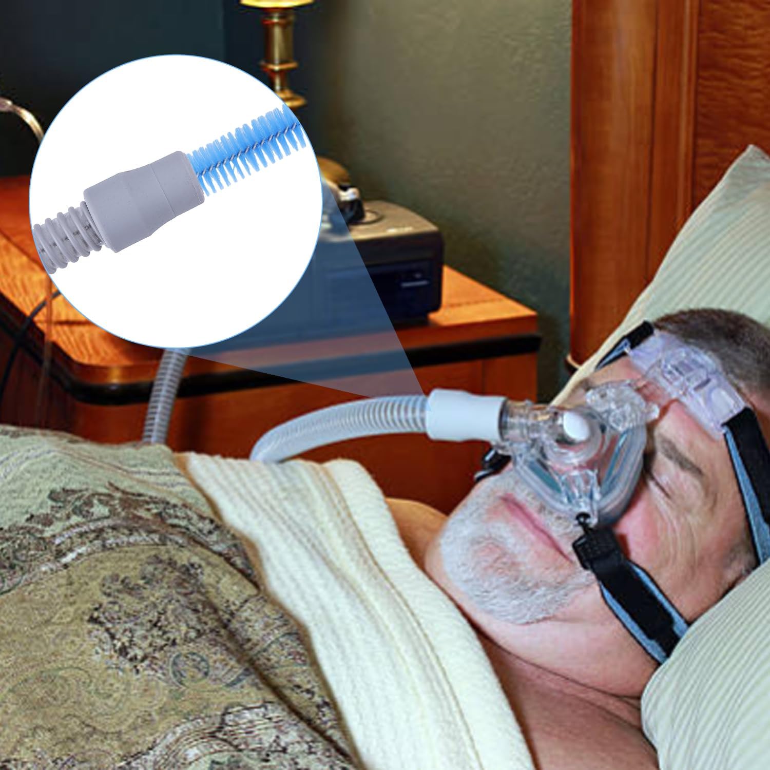 XIHIRCD 7Ft CPAP Hose Cleaning Brush with 7 Mask Brush Double-Ended Design