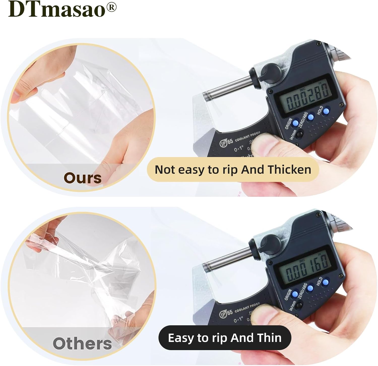 DTmasao 4x6 Inches 200 Pcs Clear Self-Sealing Cellophane Bags