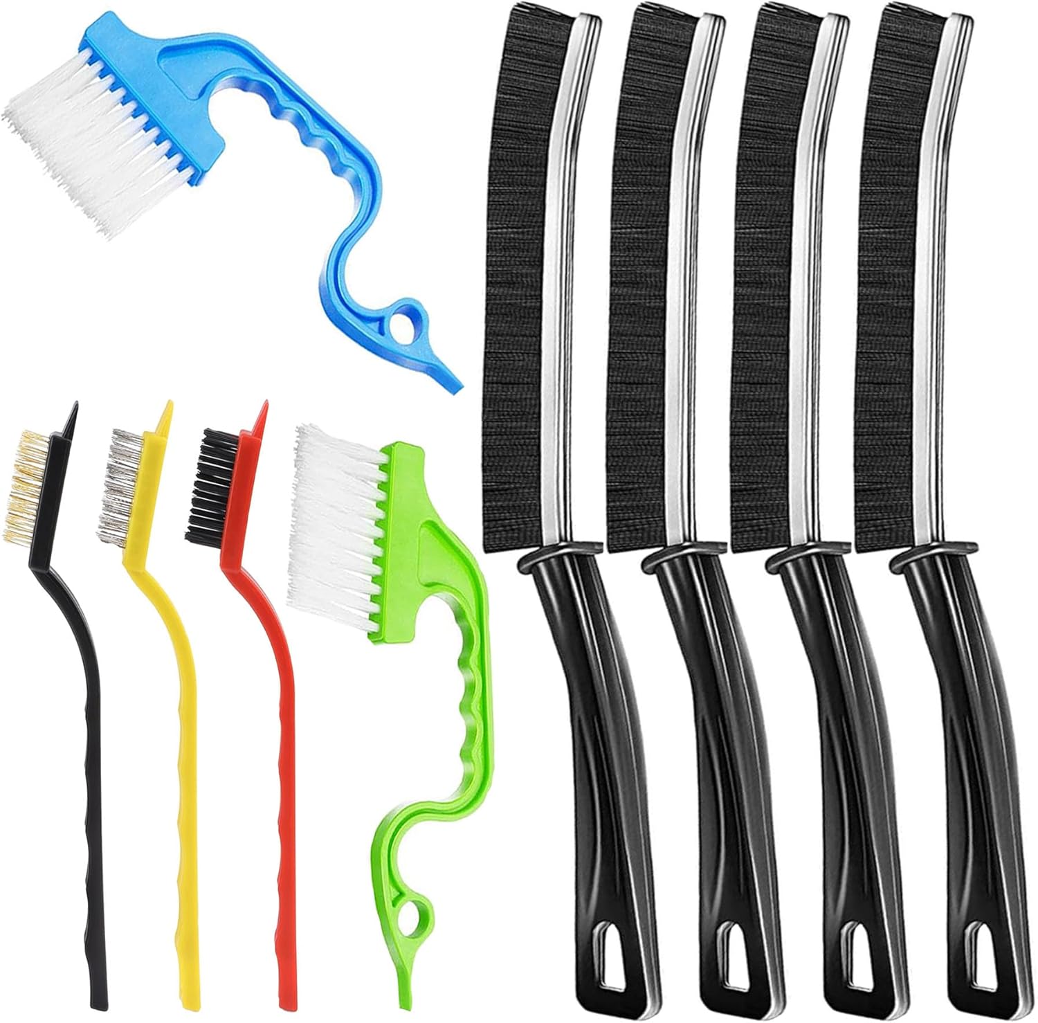 9 Pcs Hard Bristle Crevice Cleaning Brush Set