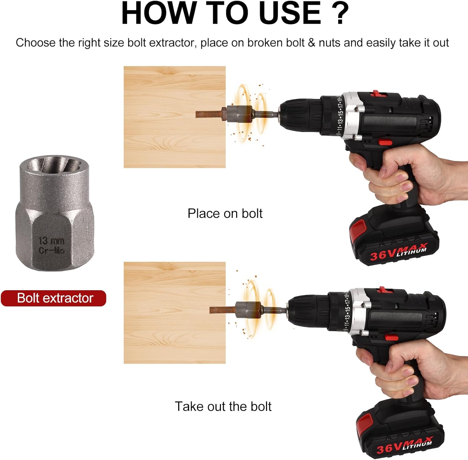 Valkynos 26 Pcs Screw Extractor Set with Left-Hand Drill Bits