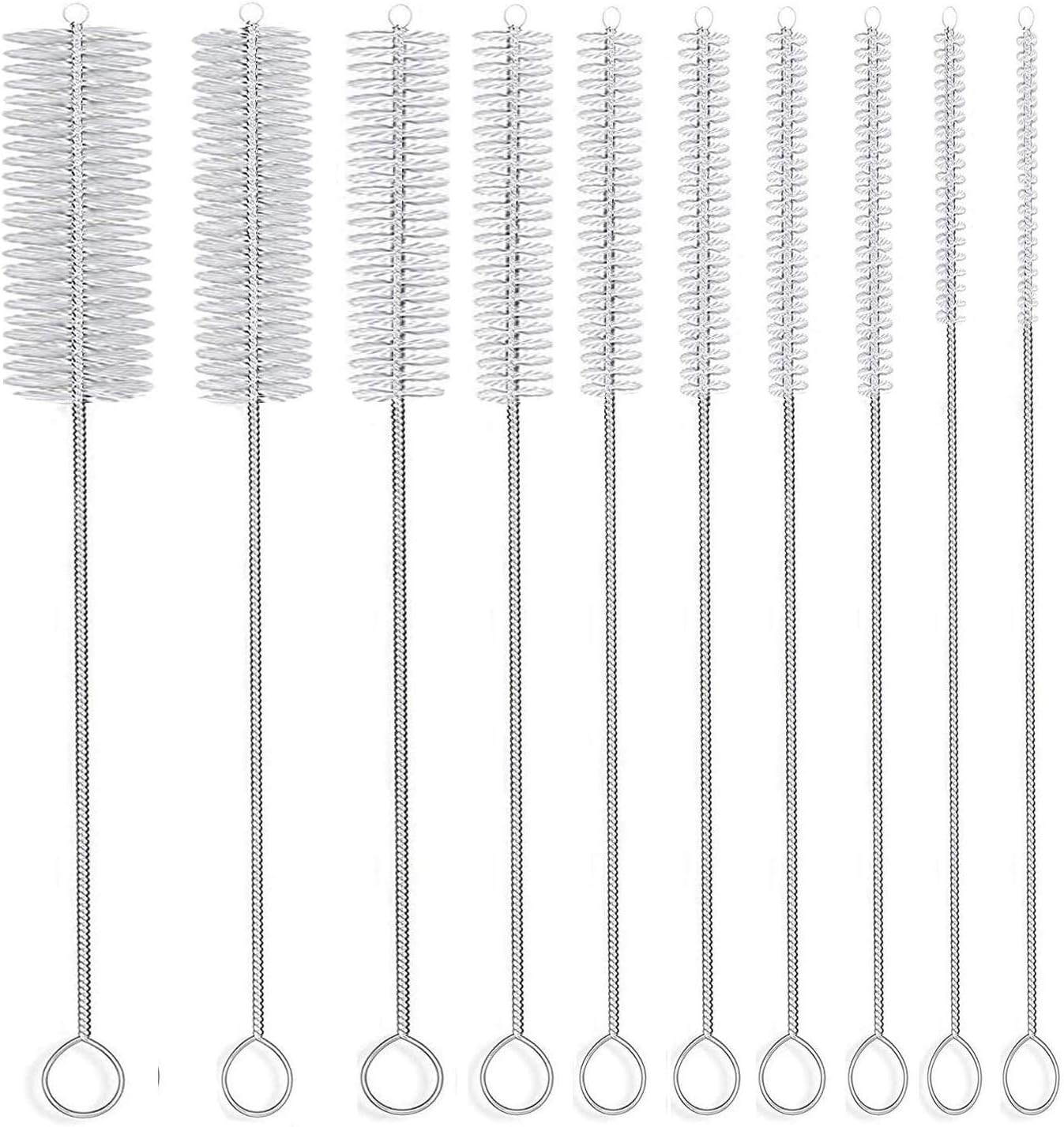 Long Straw Brush Set of 10 with 10 Different Diameters