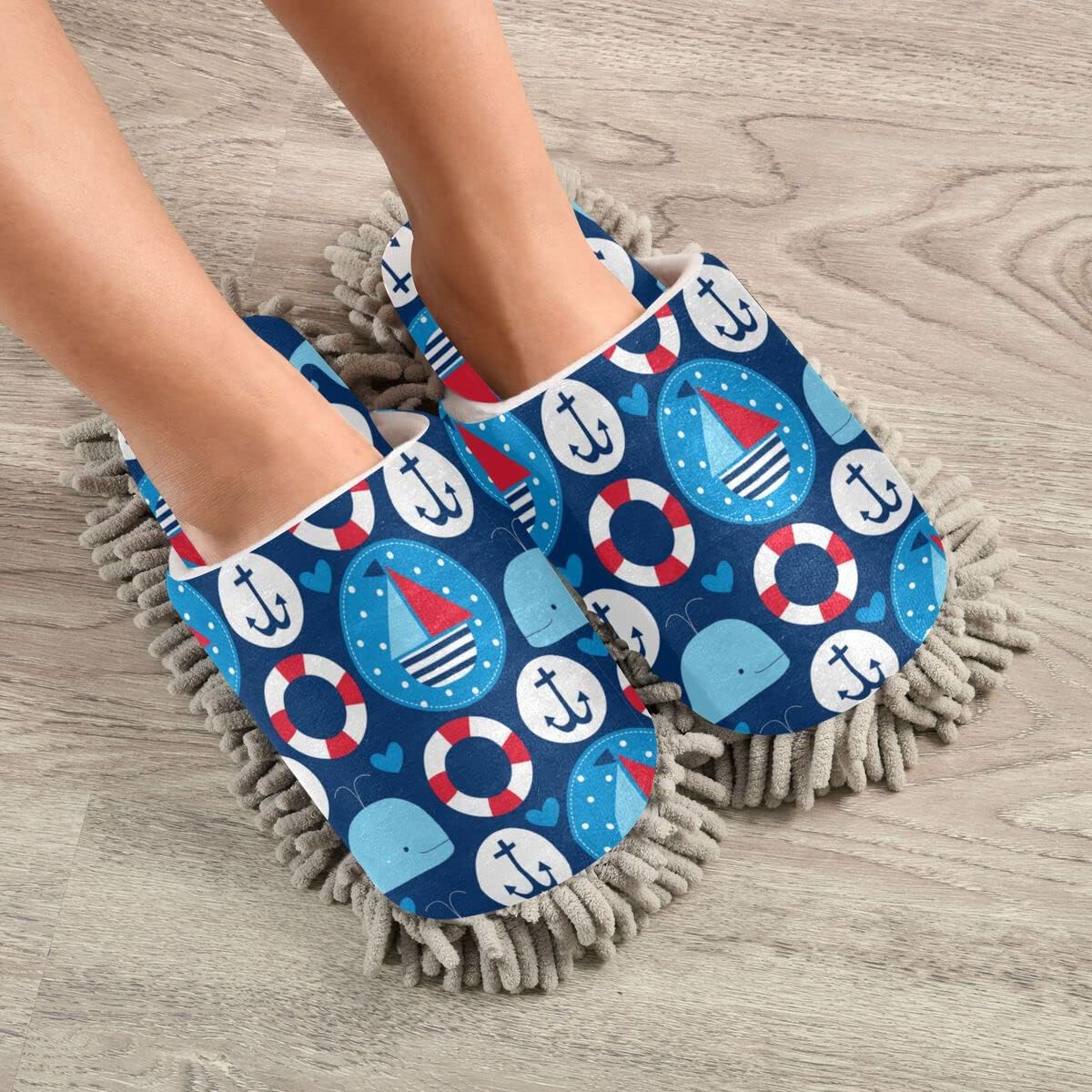 DOMIKING Mop House Slippers for Floor Cleaning