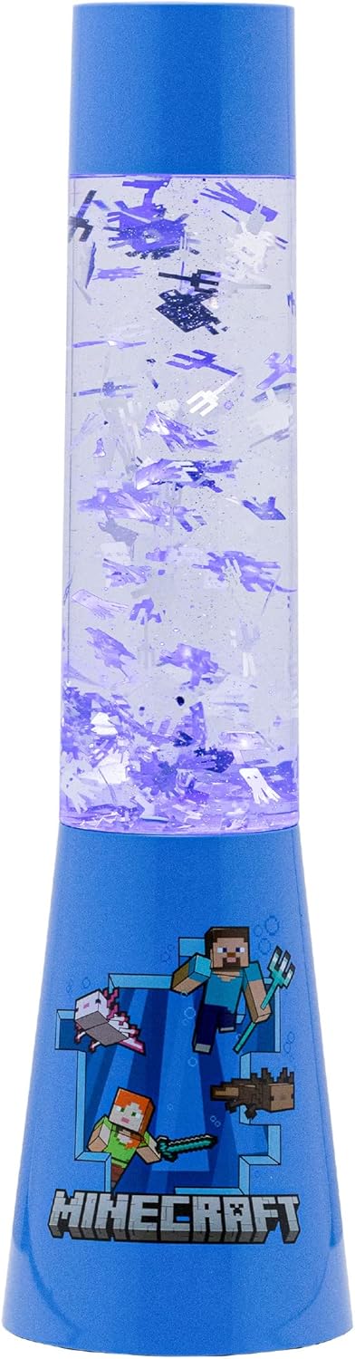 Paladone Minecraft Glitter Flow Lamp for Kids and Tweens