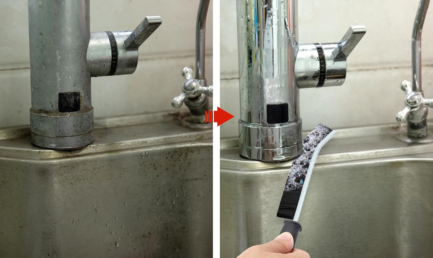 4Pcs Crevice Cleaning Brush Hard Bristle Set for Kitchen Bathroom