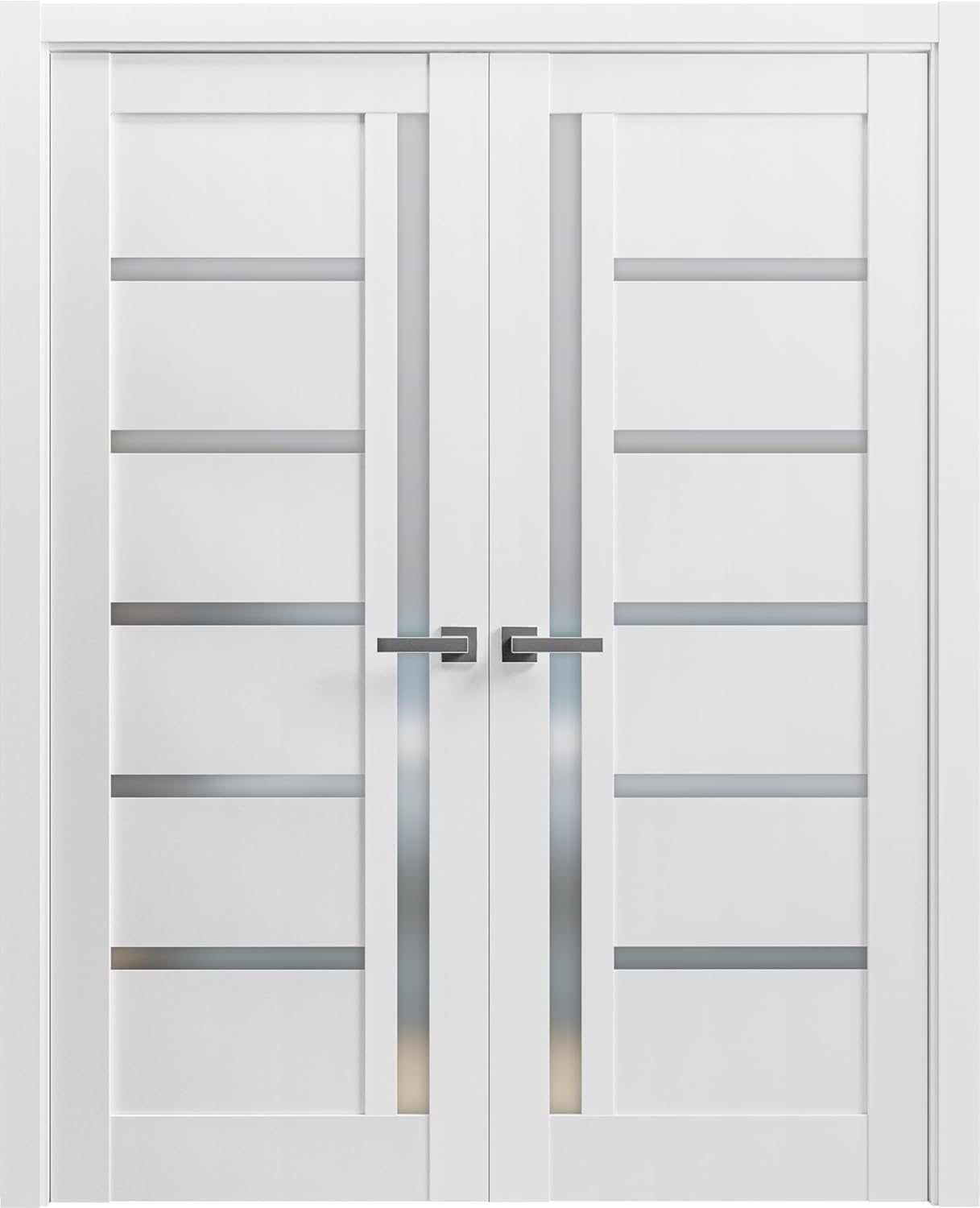 SARTODOORS French Double Panel Lite Doors 60x96 with Hardware