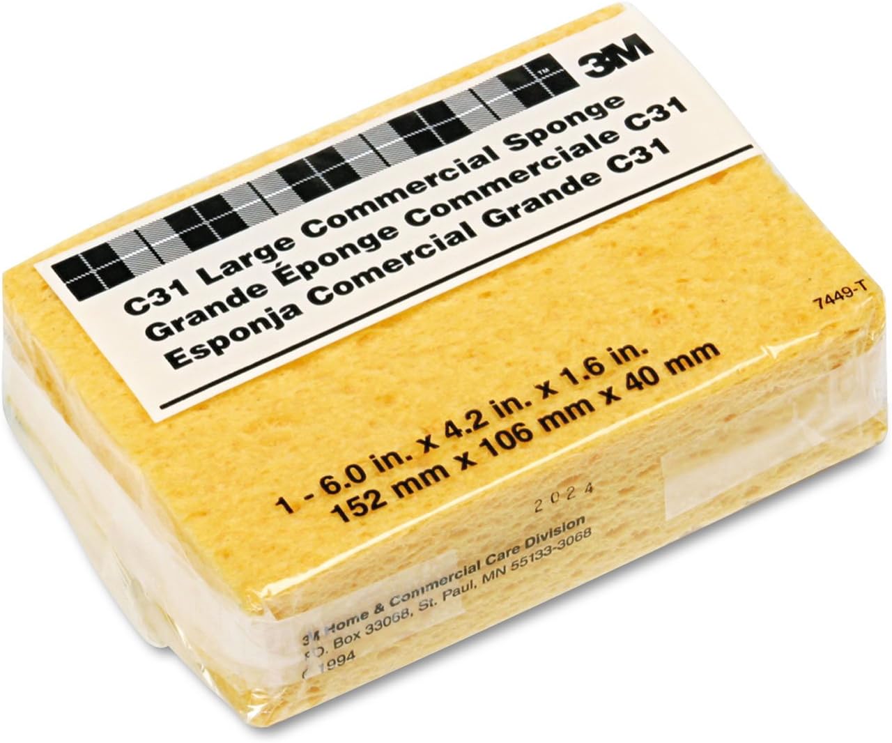 3M Scotch-Brite C31 Yellow Sponge 4 14 x 6