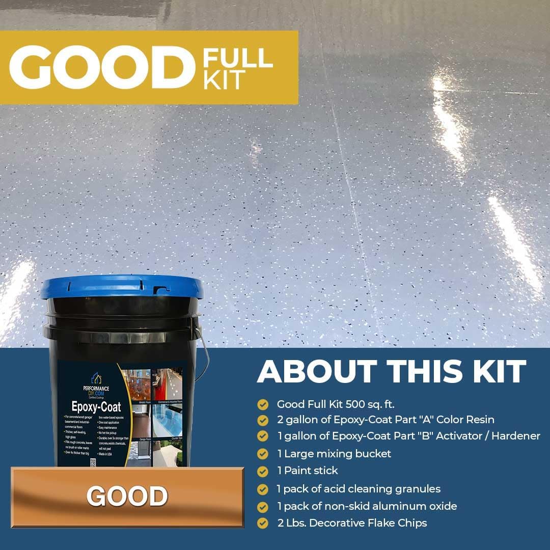 Epoxy Floor Kit - Taupe Base with Beige Flakes - 500 sqft Coverage