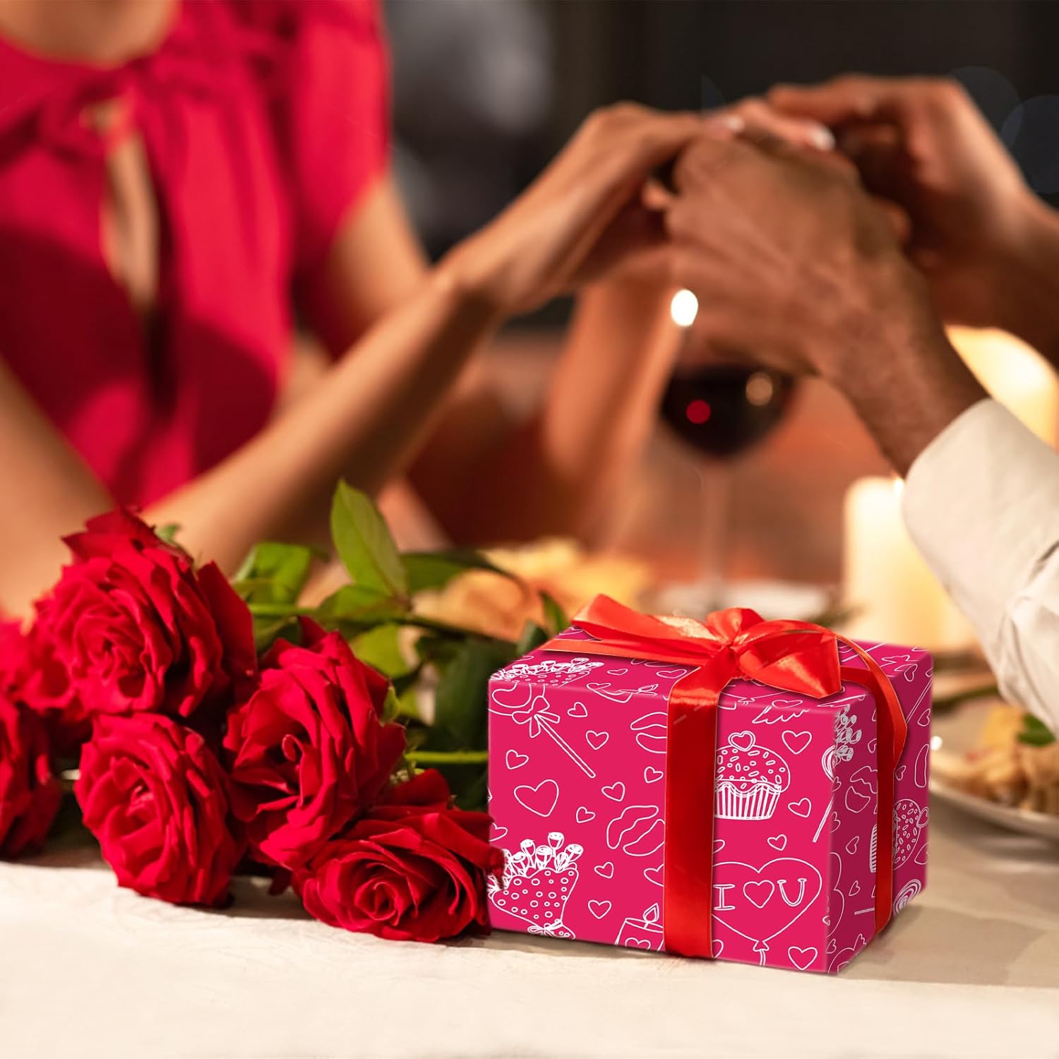 BOXOB 100 Sheets Valentine Tissue Paper 6 Designs 177x138 Inch