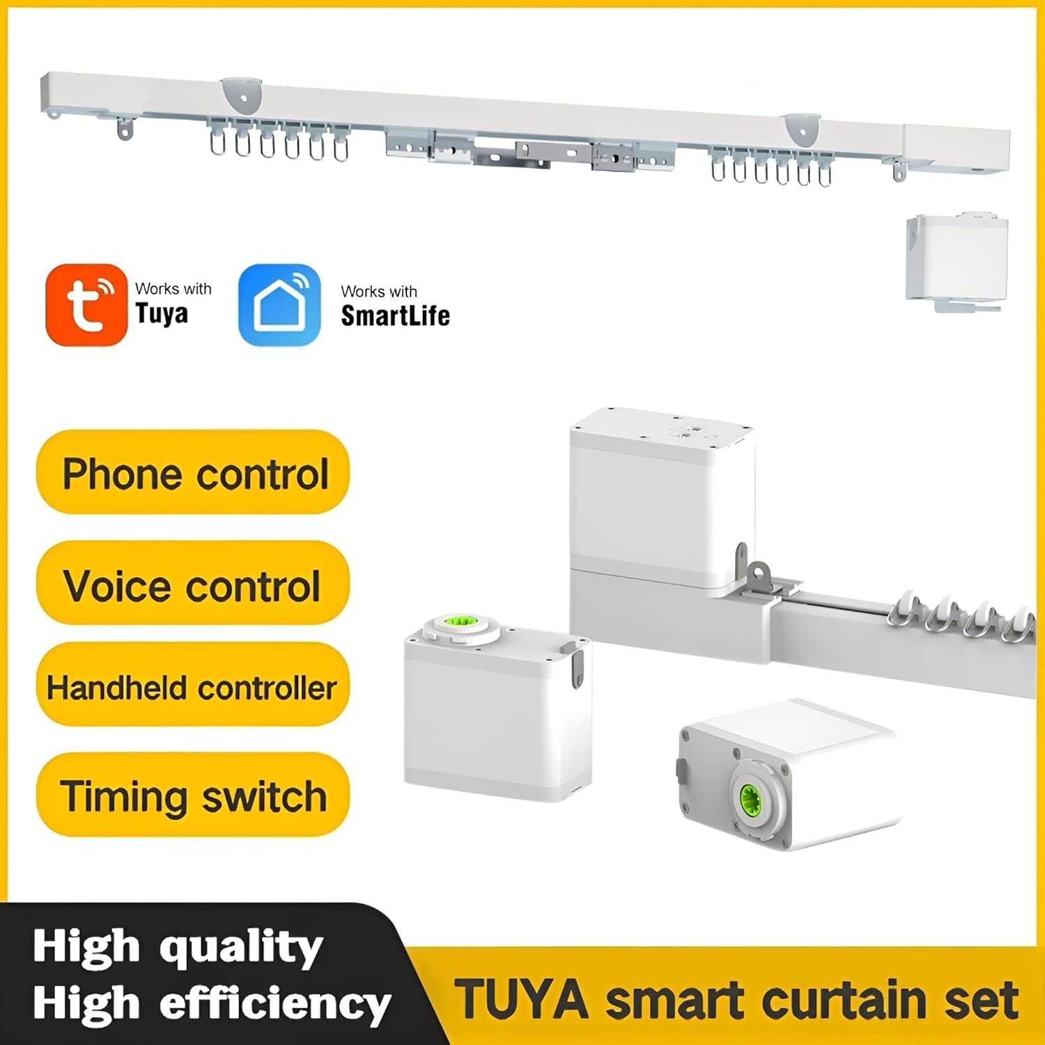 Smart Curtain Track System with Mini Wifi Motor
