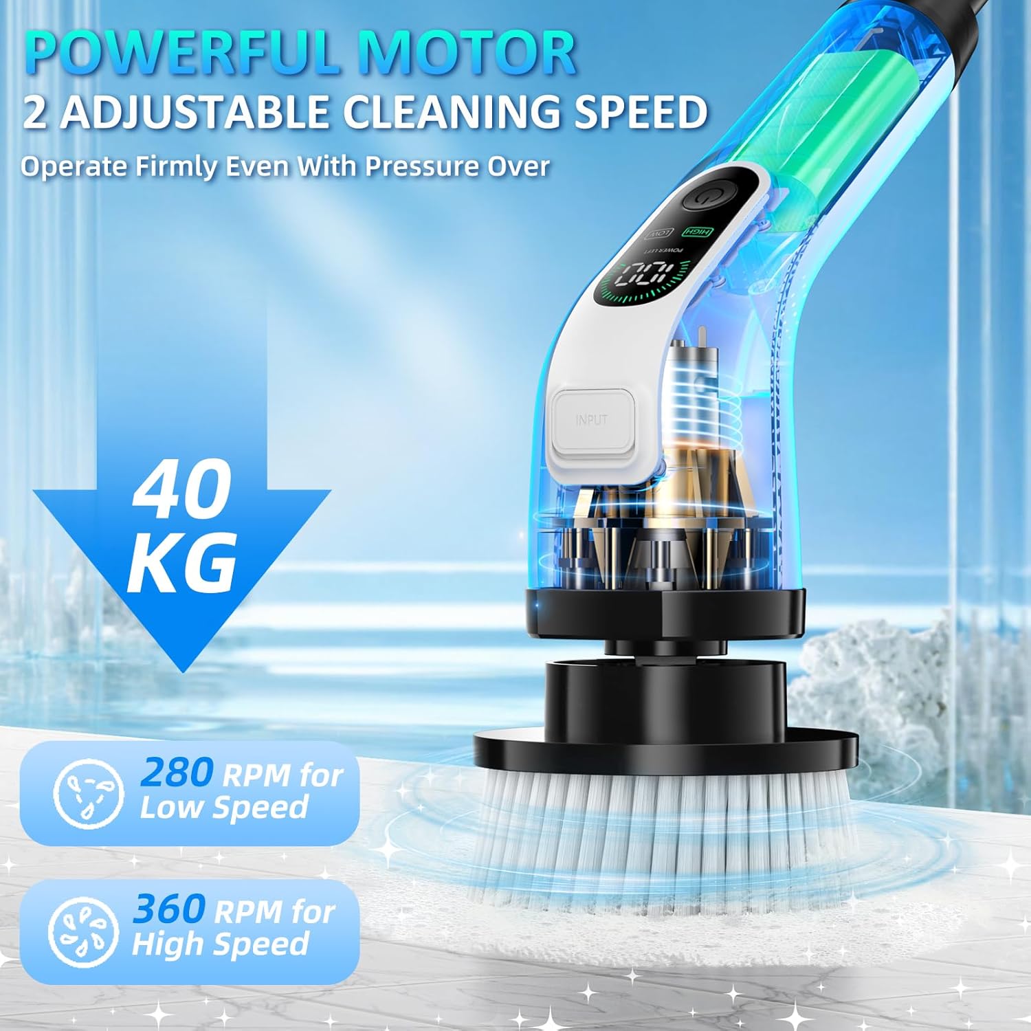 Yesayce Electric Spin Scrubber with 7 Brush Heads and 3 Crevice Brushes