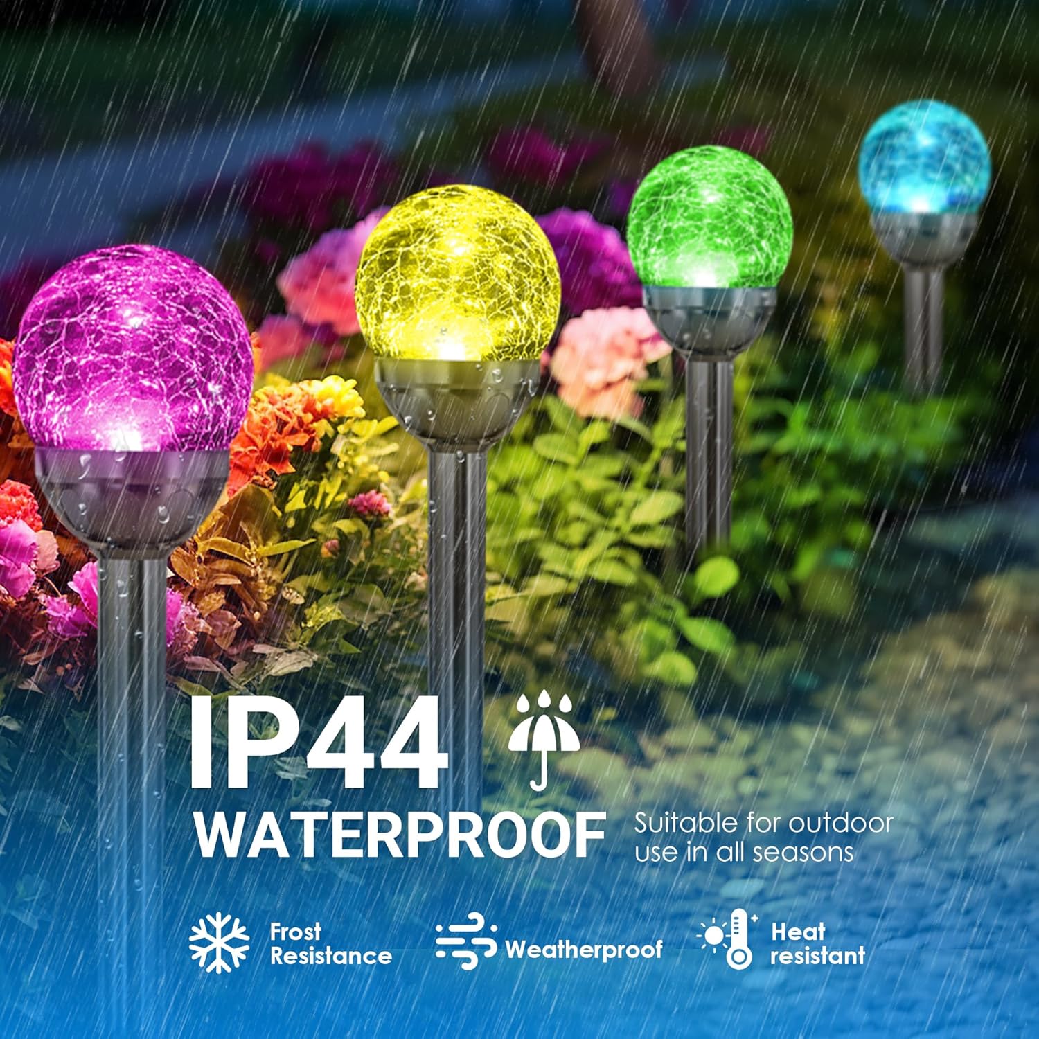 SOLPEX 3 Pack Solar Garden Lights with RGB White Modes