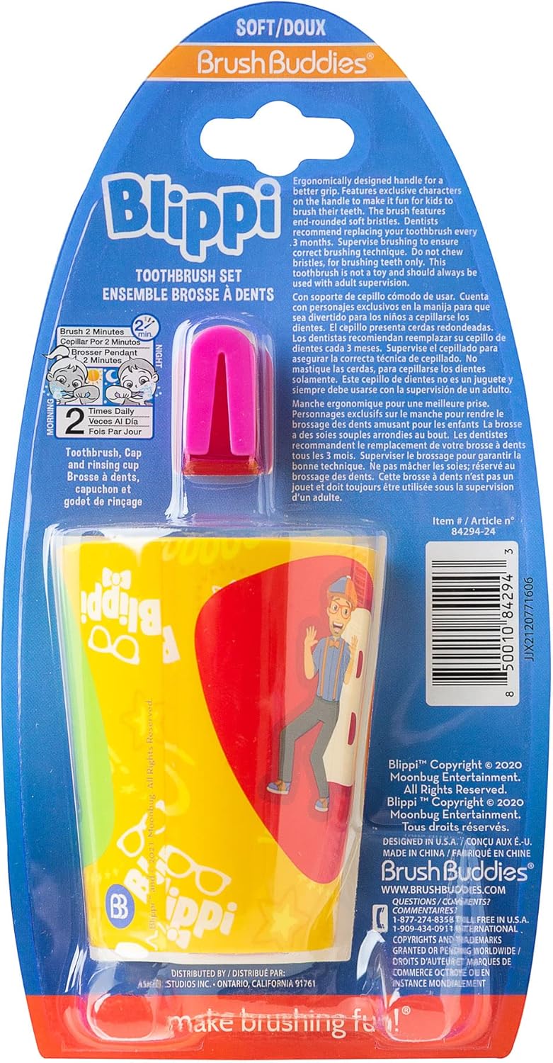 Brush Buddies Blippi Kids 3PC Toothbrush Kit