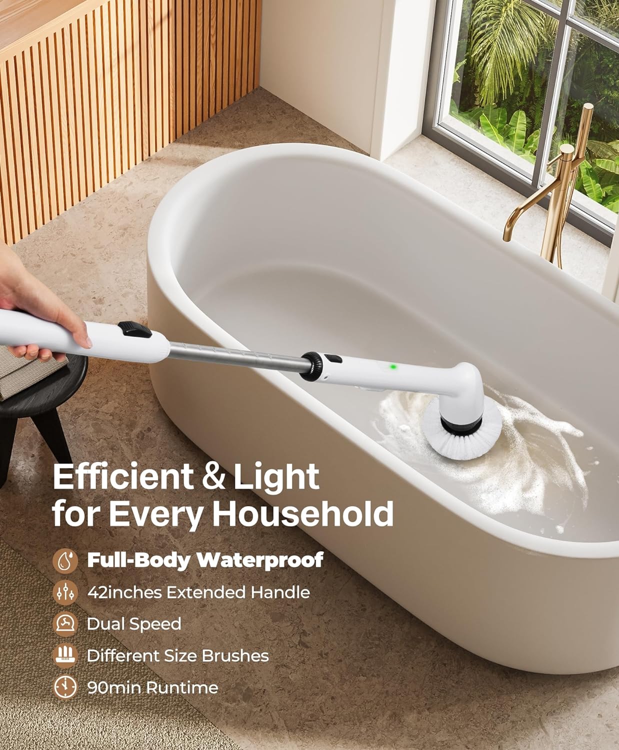 LyriFine Electric Spin Scrubber with 2 Speeds and IPX7 Waterproofing