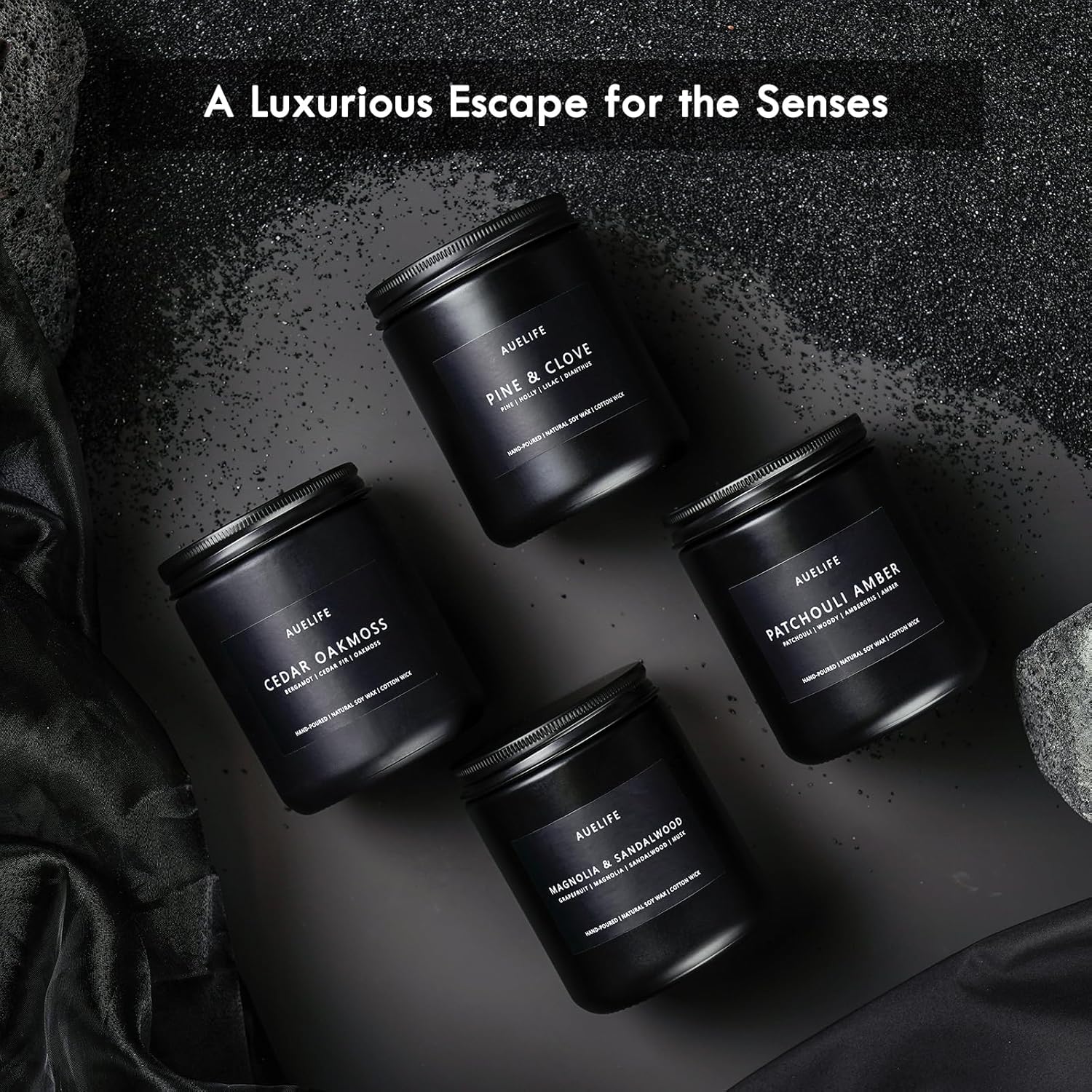 Auelife Scented Candles Set 4 Pack for Men