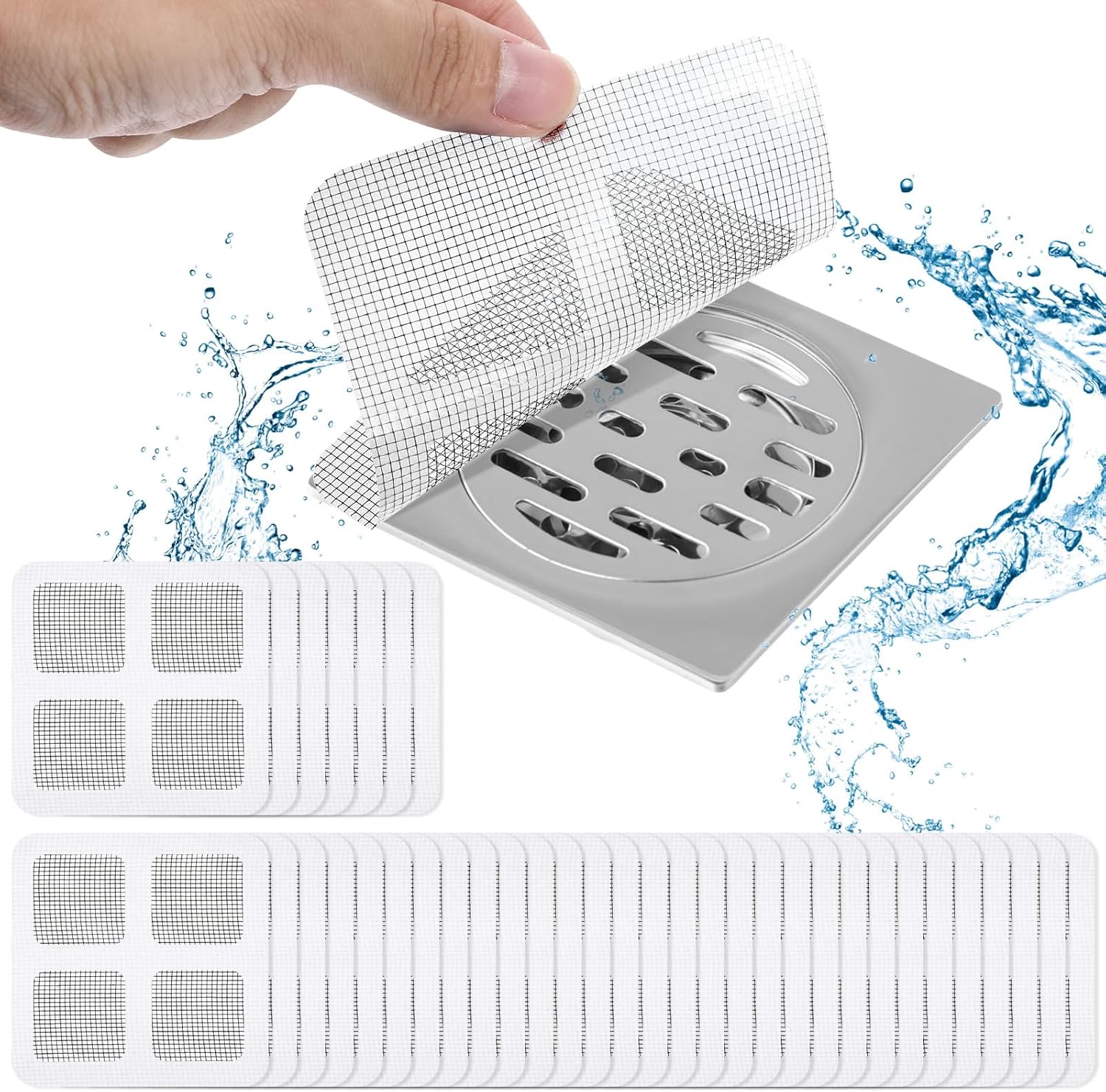 Disposable Shower Drain Hair Catcher 12-Pack
