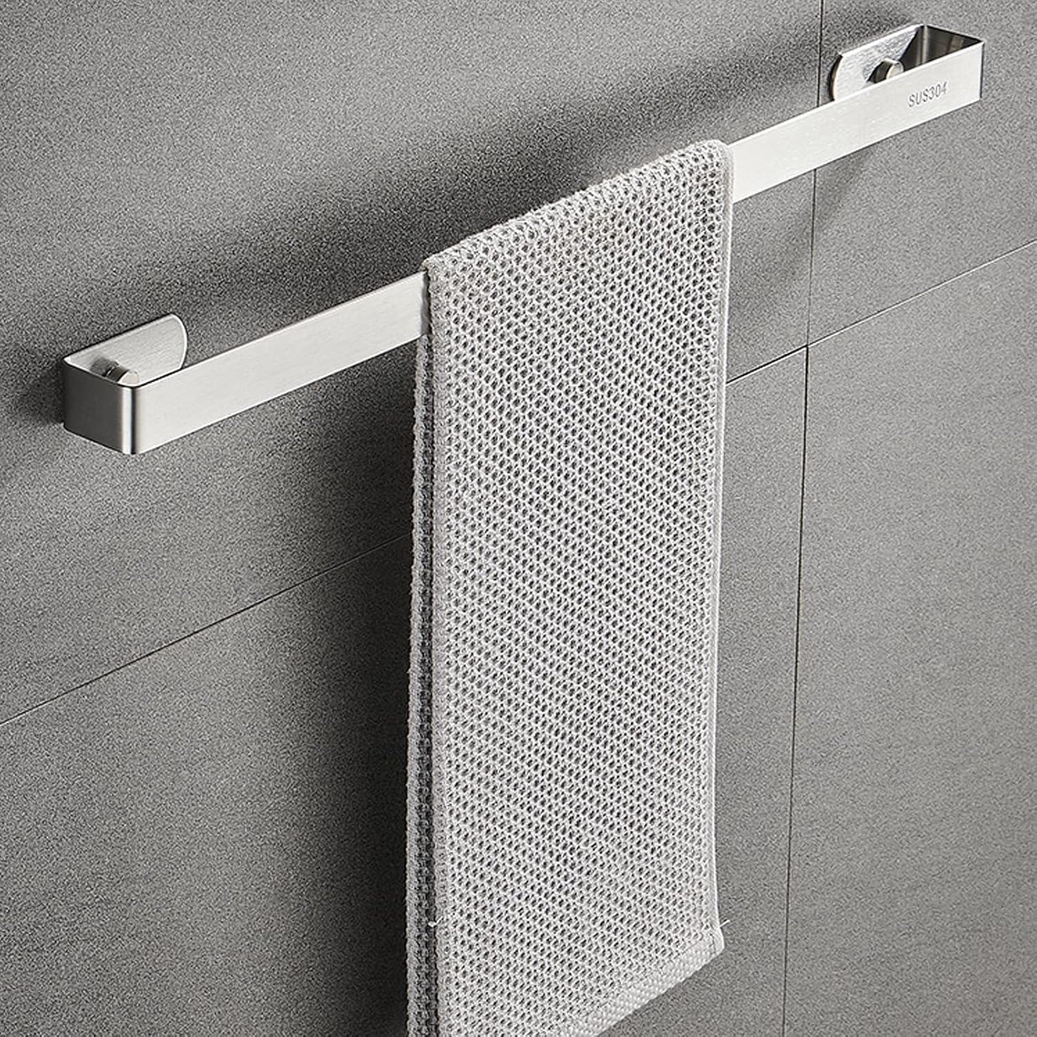 Stainless Steel Wall Mounted Towel Bar Rail - 30cm 118inch Silver