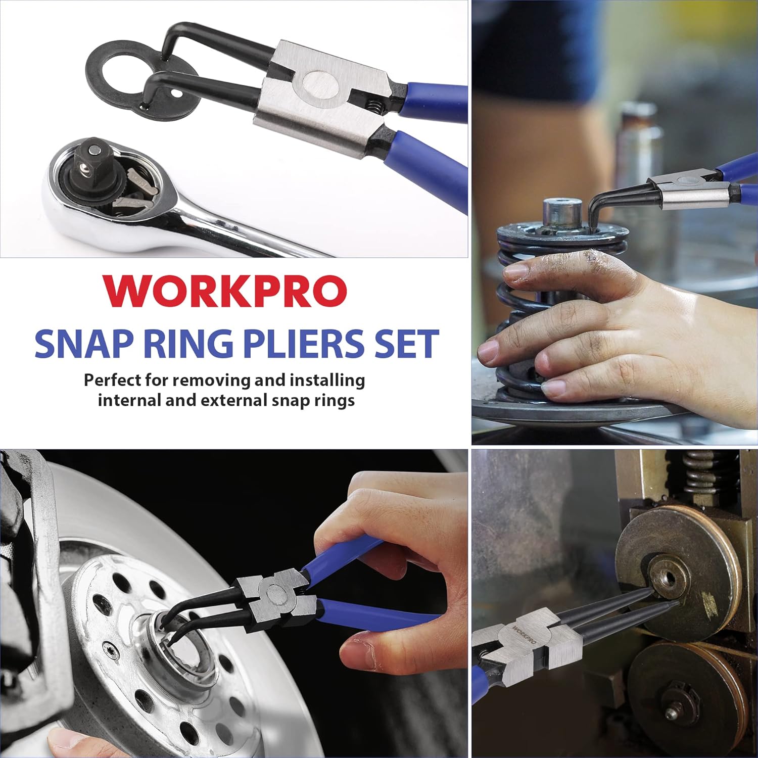 WORKPRO 4-Piece Snap Ring Pliers Set