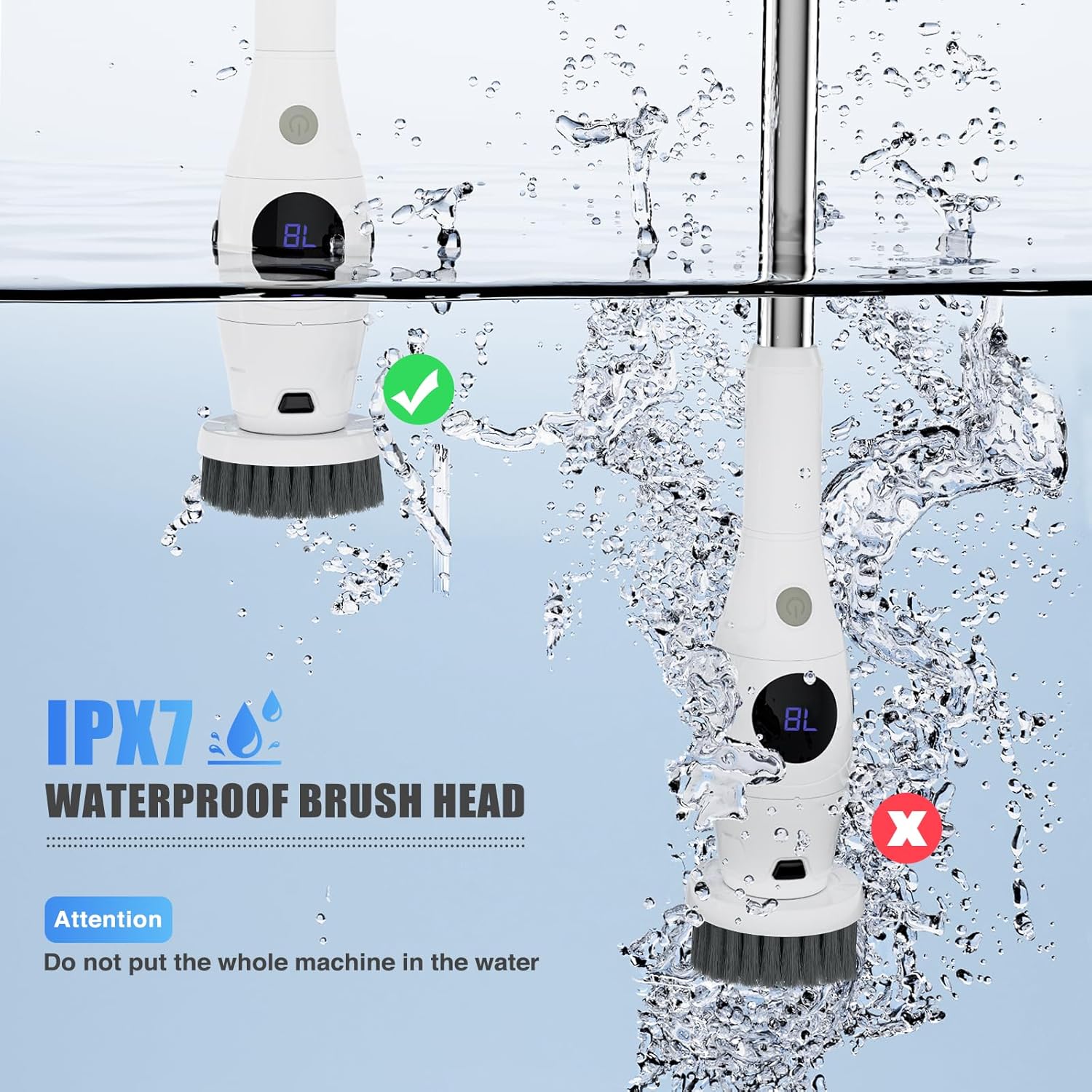 Untovei Cordless Electric Spin Scrubber with 7 Heads